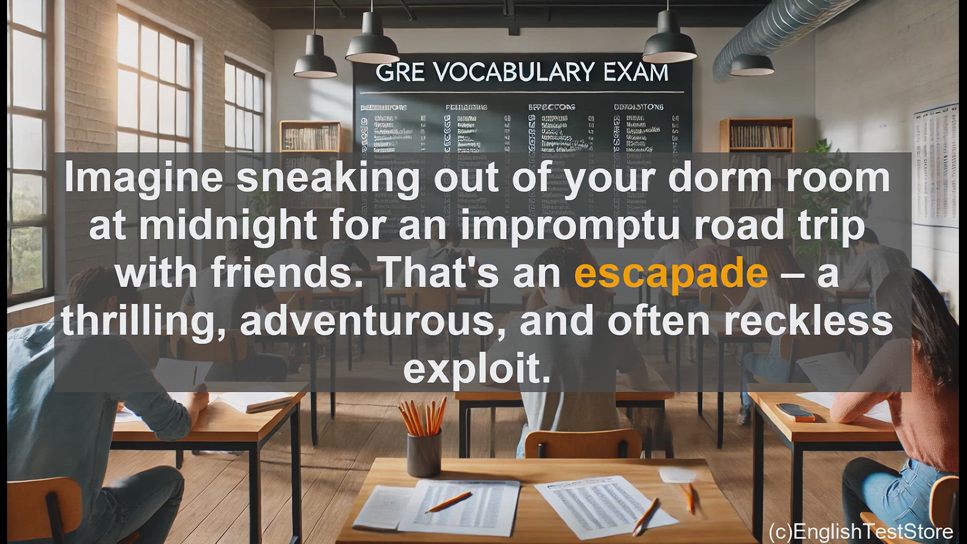 'Video thumbnail for GRE Vocabulary Lesson: GRE Vocabulary - Understanding 'Escapade''