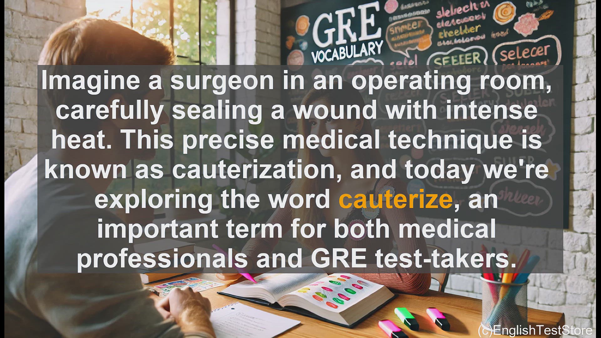 'Video thumbnail for GRE Vocabulary Lesson: Cauterization - Sealing Wounds and Deadening Feelings'