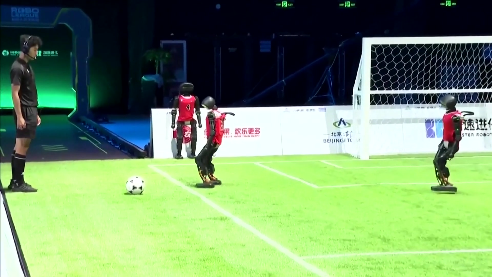 'Video thumbnail for WATCH: Beijing hosts world’s first AI robot football match – ‘Maybe a team England could beat!’'