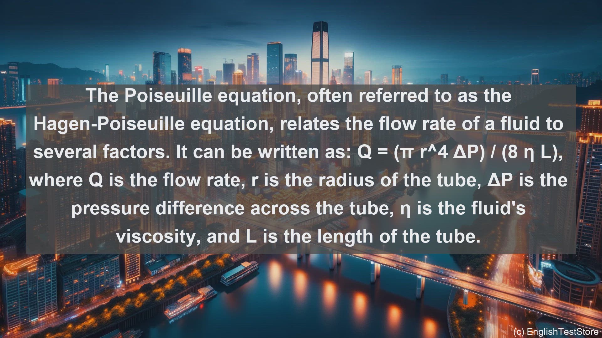 'Video thumbnail for Poiseuille equation in science  definition and examples'