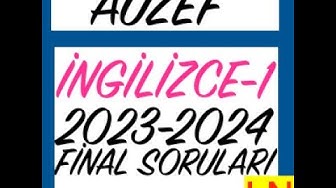 'Video thumbnail for İngilizce -1 2023-2024 Final Soruları'