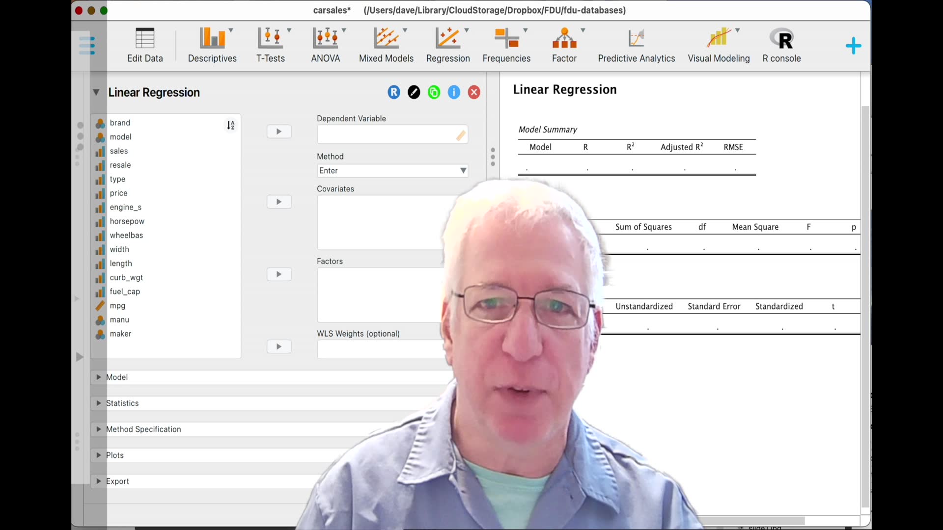 Video thumbnail for Regression for driver and linkage analysis in JASP