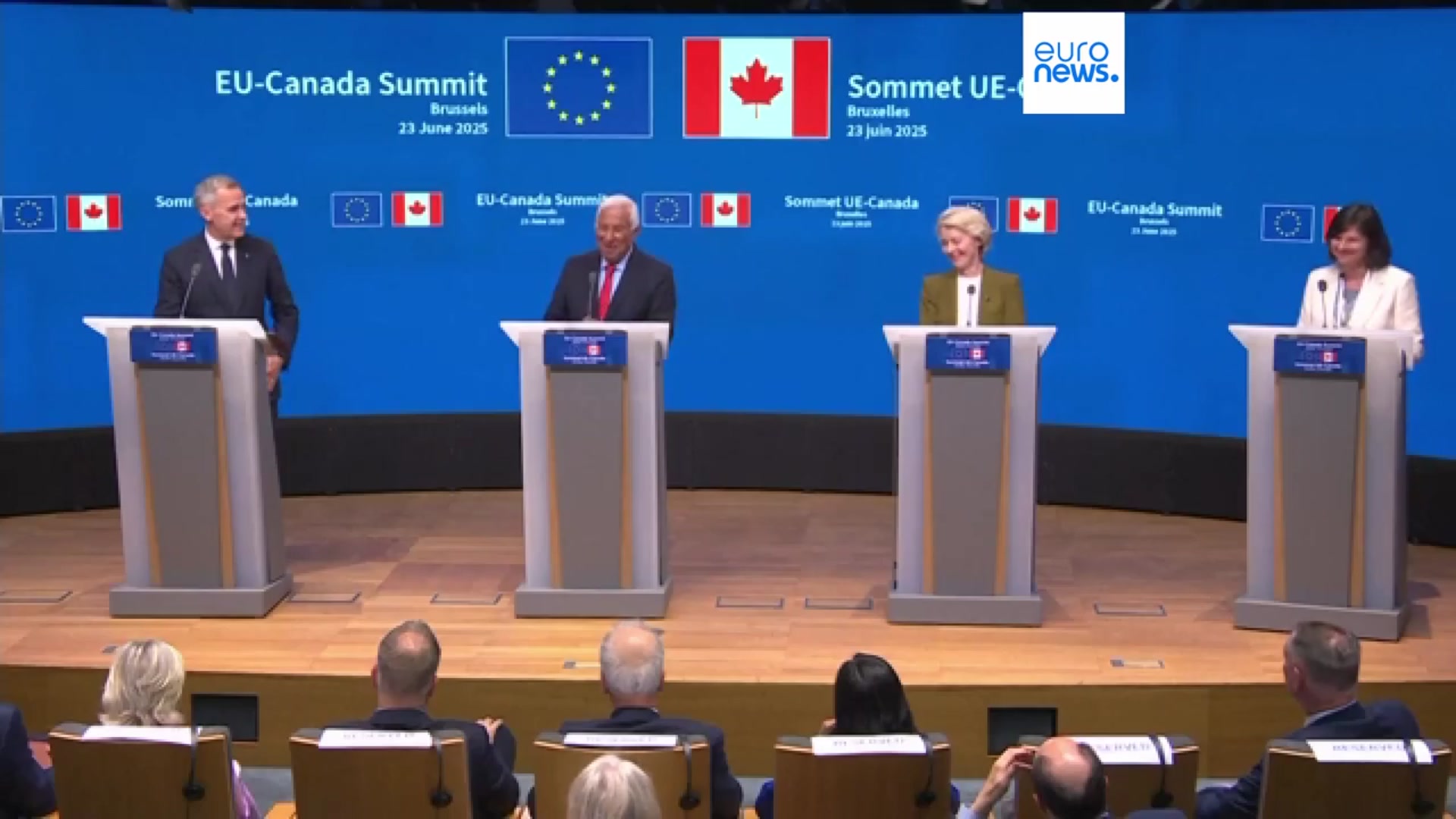 'Video thumbnail for EU and Canada forge closer ties with new defence and trade partnership'