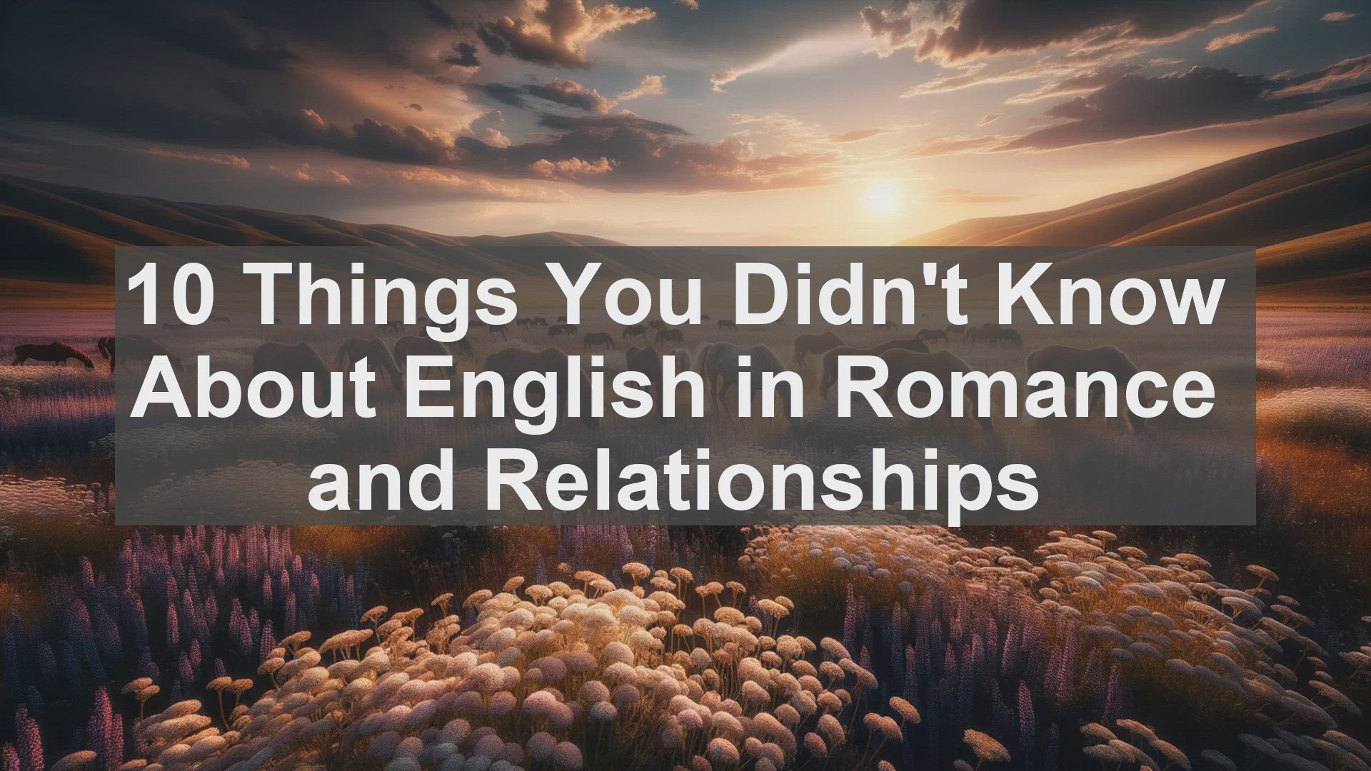 'Video thumbnail for 10 Things You Didn't Know About English in Romance and Relationships '
