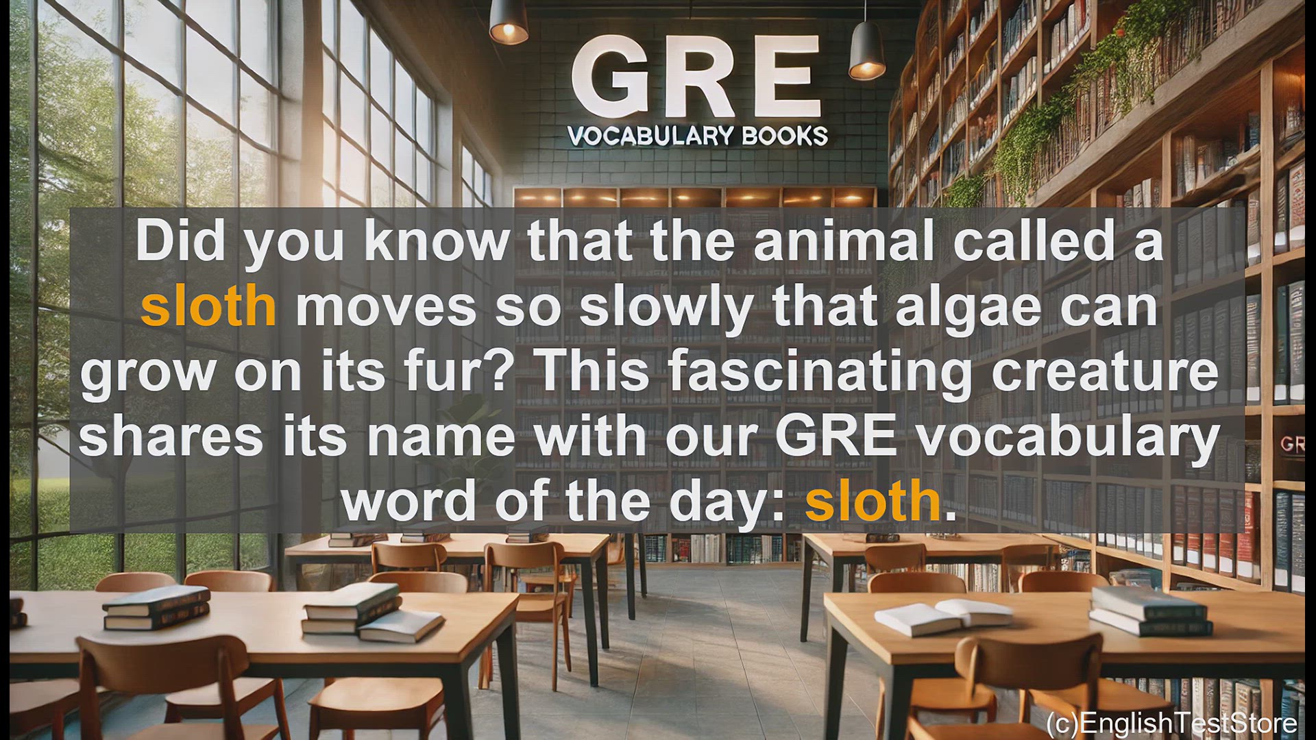 'Video thumbnail for GRE Vocabulary Lesson: Sloth - The Slow-Moving Animal and Deadly Sin'