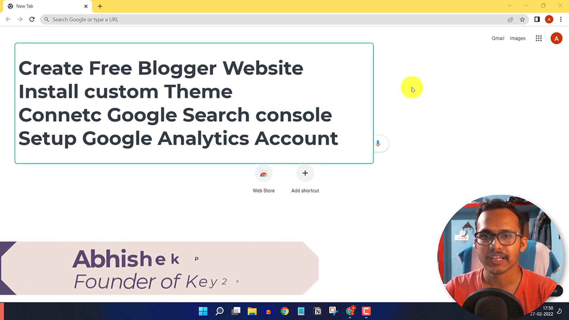 'Video thumbnail for How To Start a Free Blog on Blogger _ Create Search Console & Analytics Account (Beginners Tutorial)'