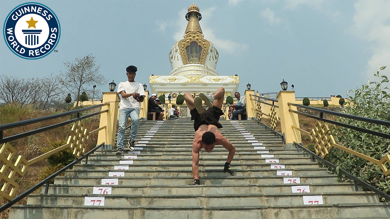 'Video thumbnail for Hari Chandra Giri's Hand-Walking World Records'