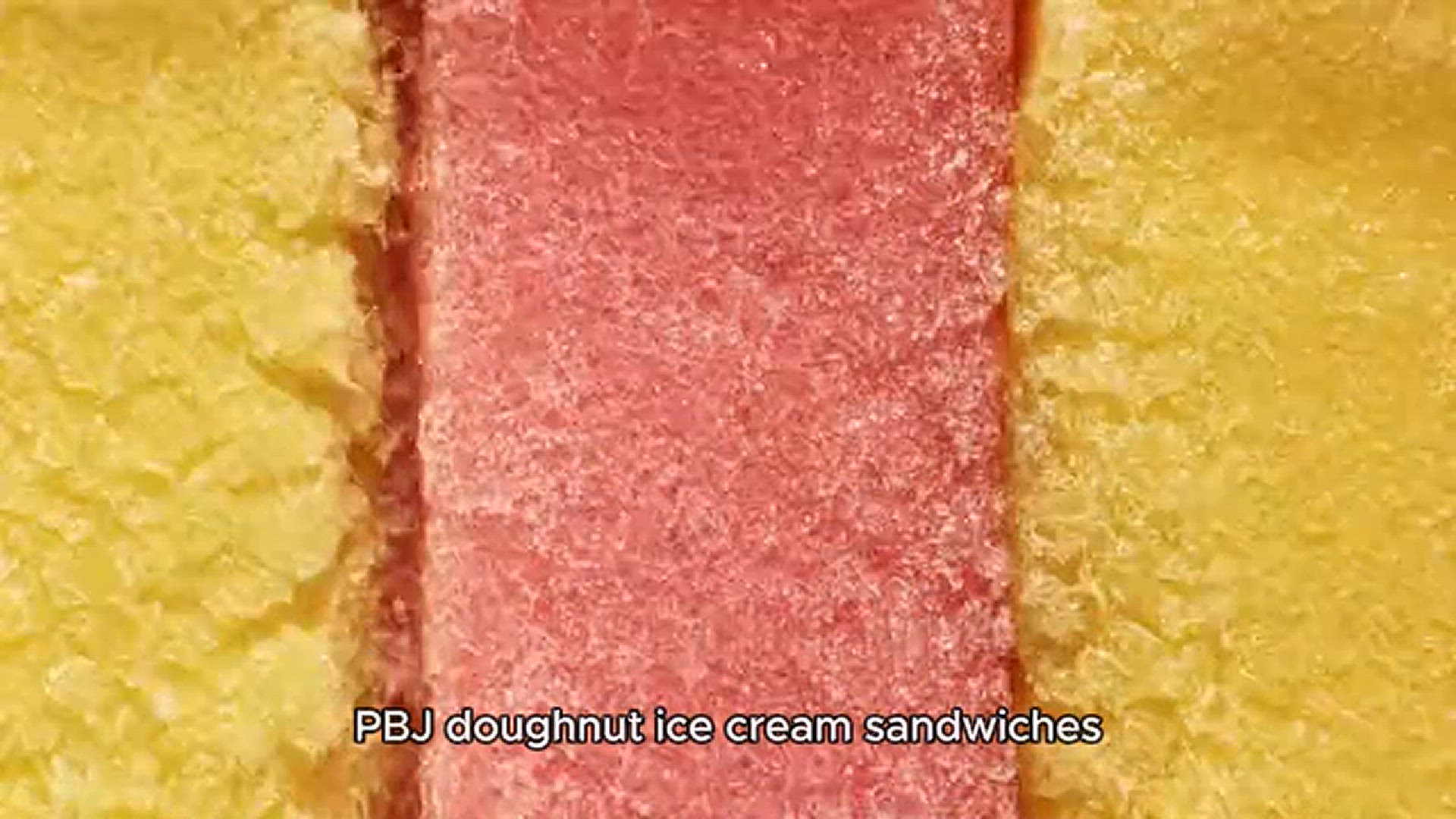 Video thumbnail for Peanut butter & jelly doughnut ice cream sandwiche