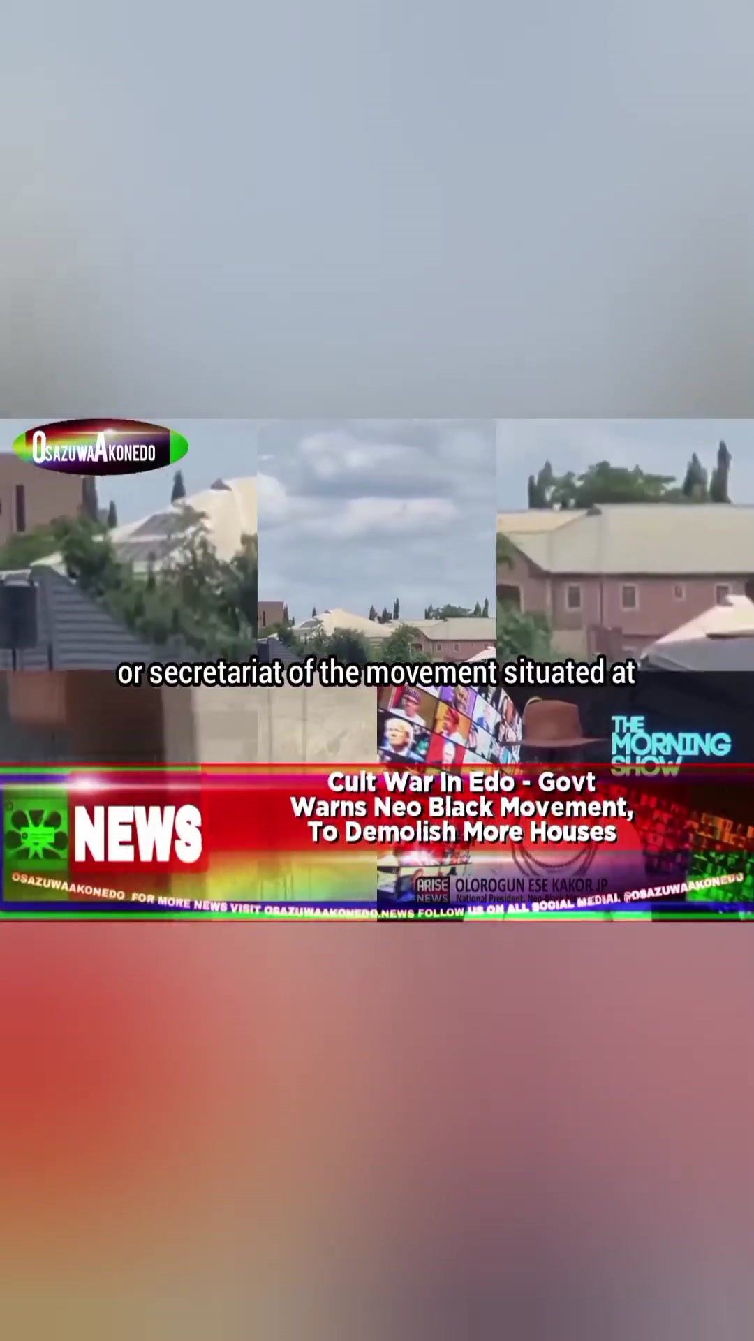 'Video thumbnail for Cult War In Edo - Govt Warns Neo Black Movement, To Demolish More Houses '
