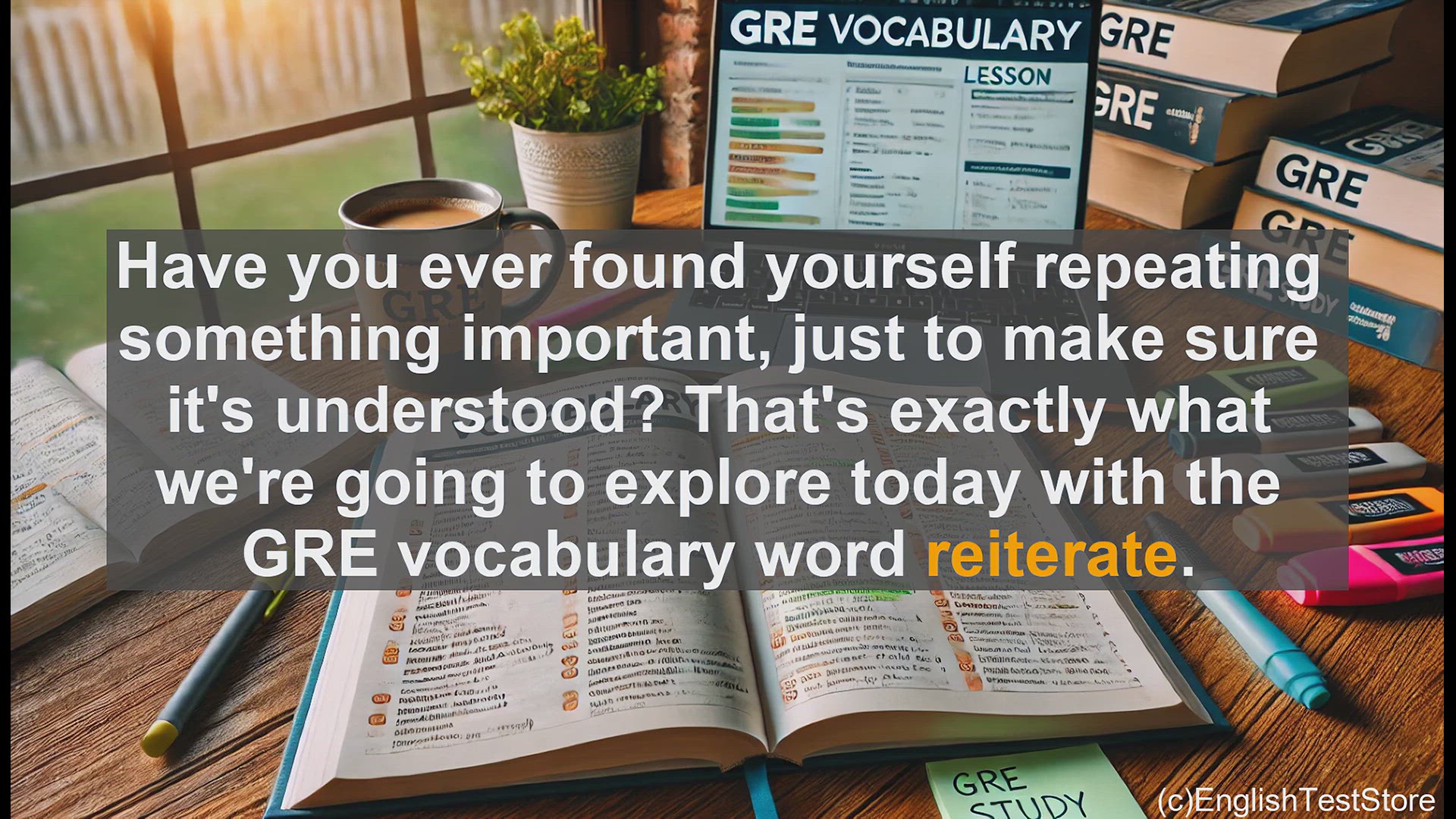 'Video thumbnail for GRE Vocabulary Lesson: Mastering the Art of Reiteration - Exploring the GRE Vocabulary Word'