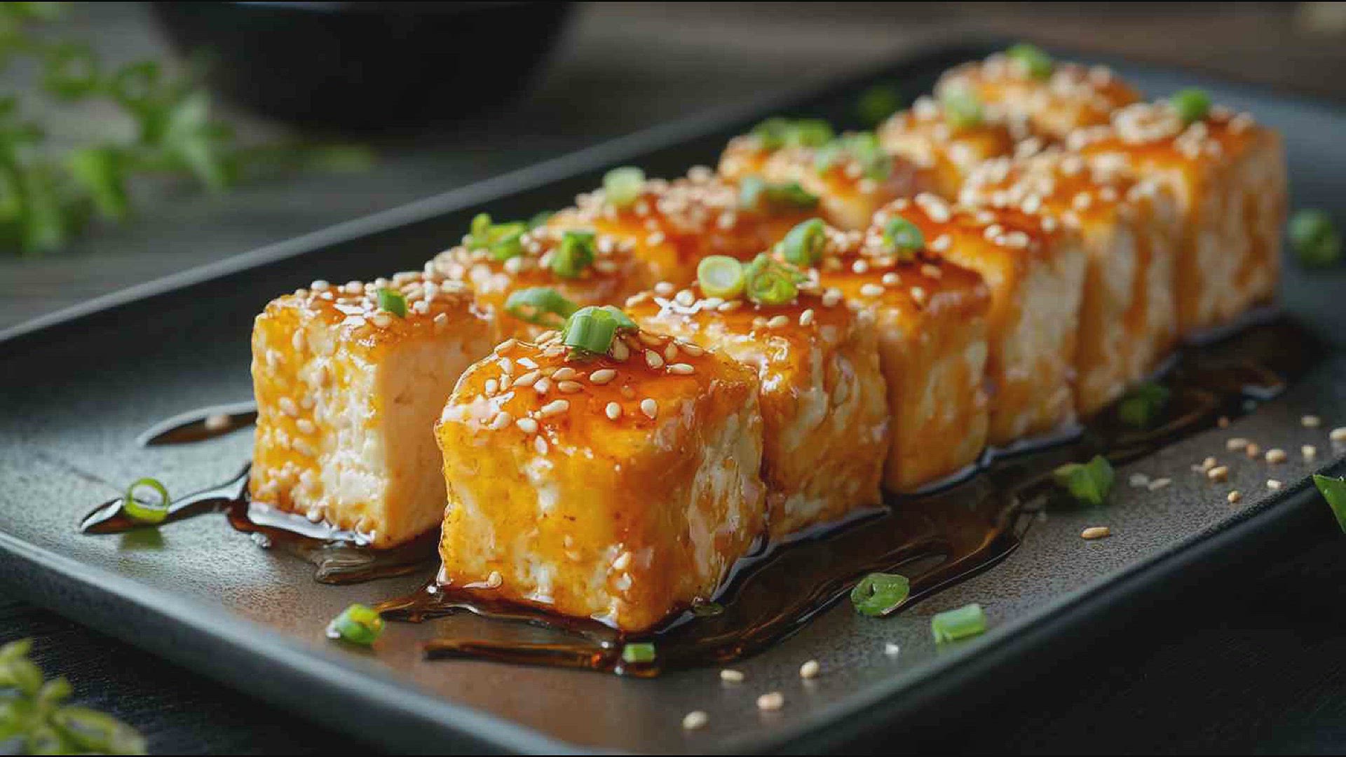 'Video thumbnail for Honey Sriracha Air Fryer Tofu Recipe'