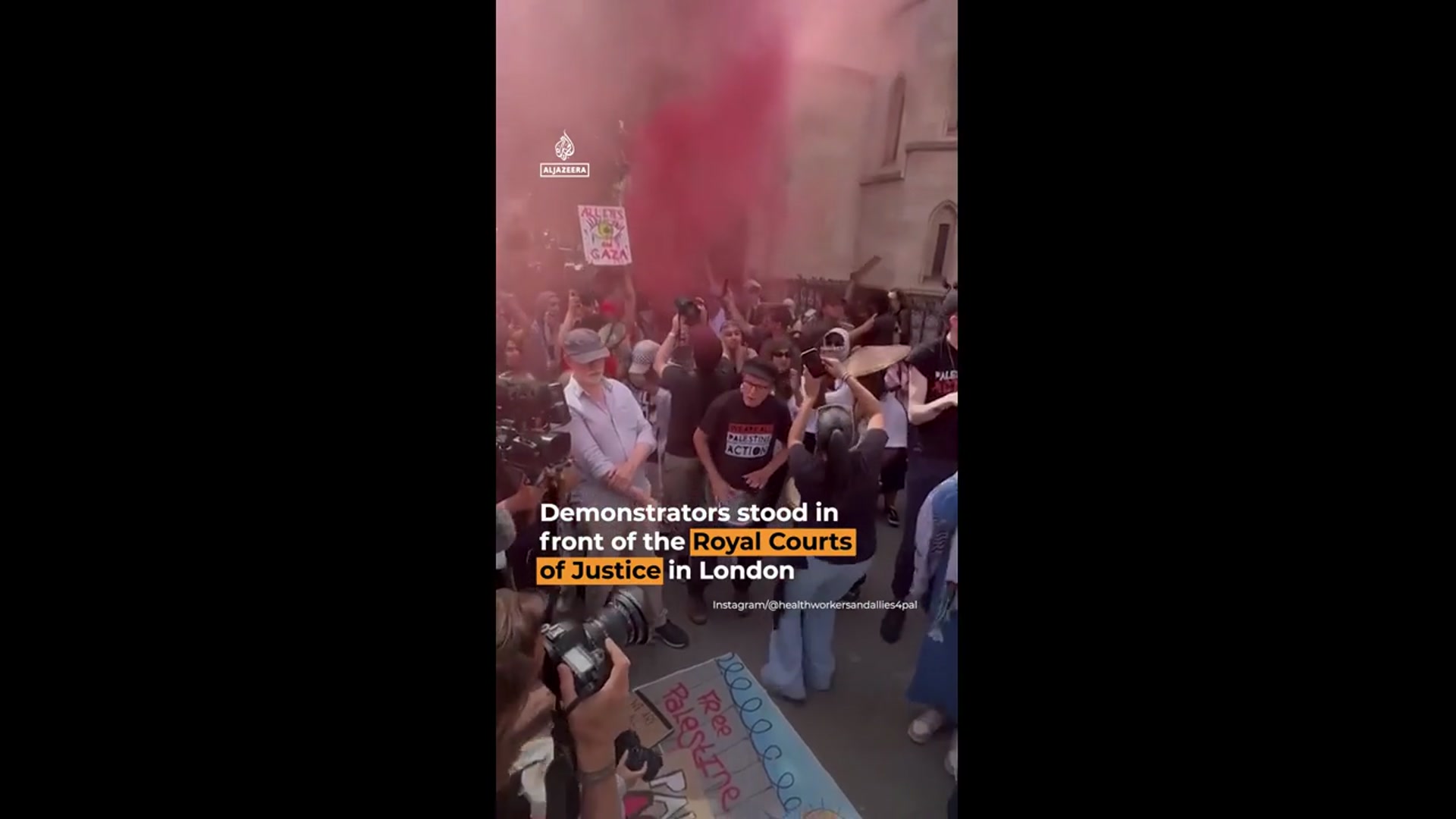 'Video thumbnail for Protesters arrested in the UK for supporting banned Palestine Action group'