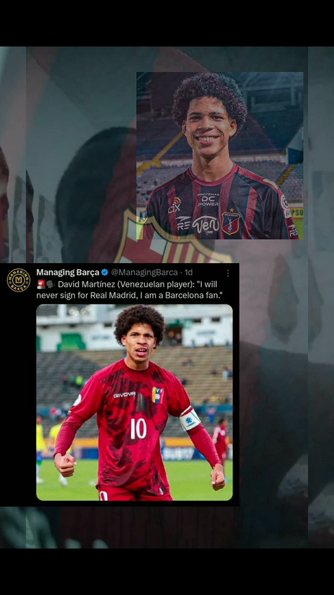 Video thumbnail for David Martinez: I will never play for Real Madrid because I am barca fan.