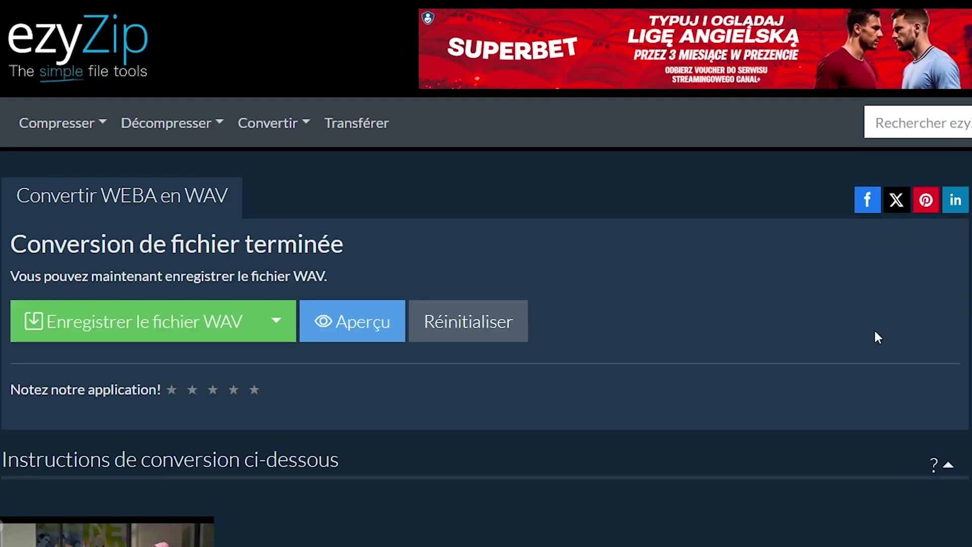 'Video thumbnail for 🎵 Comment Convertir WEBA en WAV en Ligne Gratuit | Aucune Installation de Logiciel Requise'