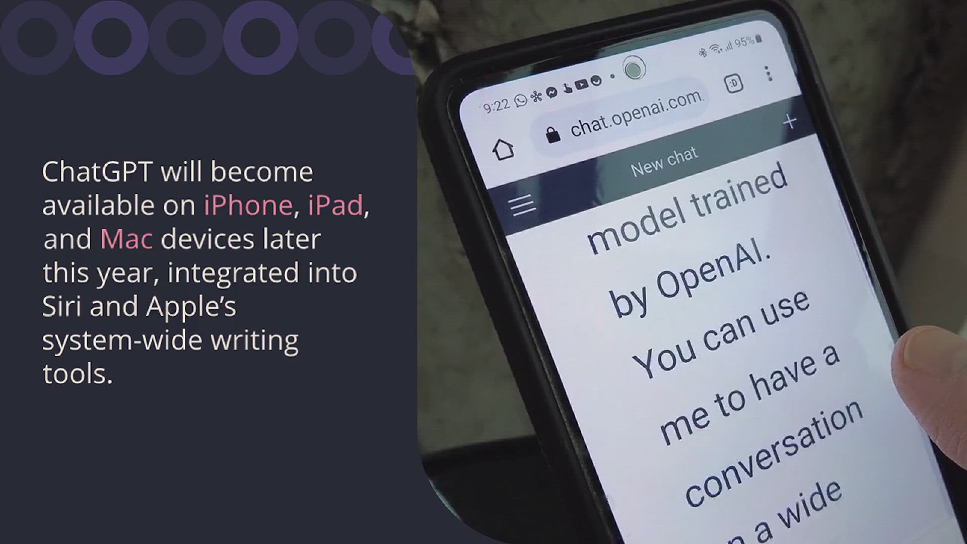 'Video thumbnail for Free Access to ChatGPT-4o coming soon on iPhone, iPad, and Mac'