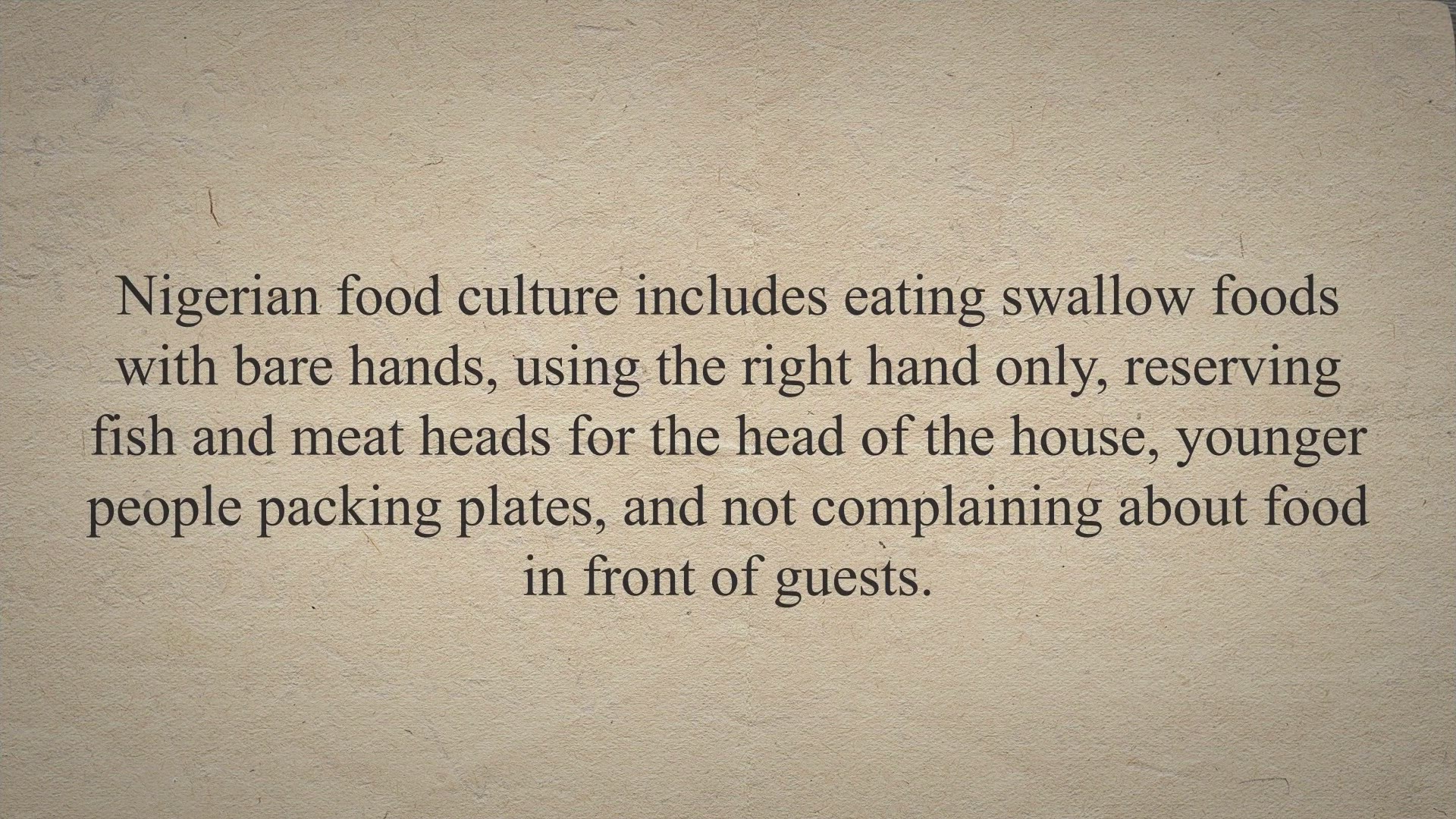 Video thumbnail for Nigerian Food Culture (30 Customs, Rituals And Traditions)