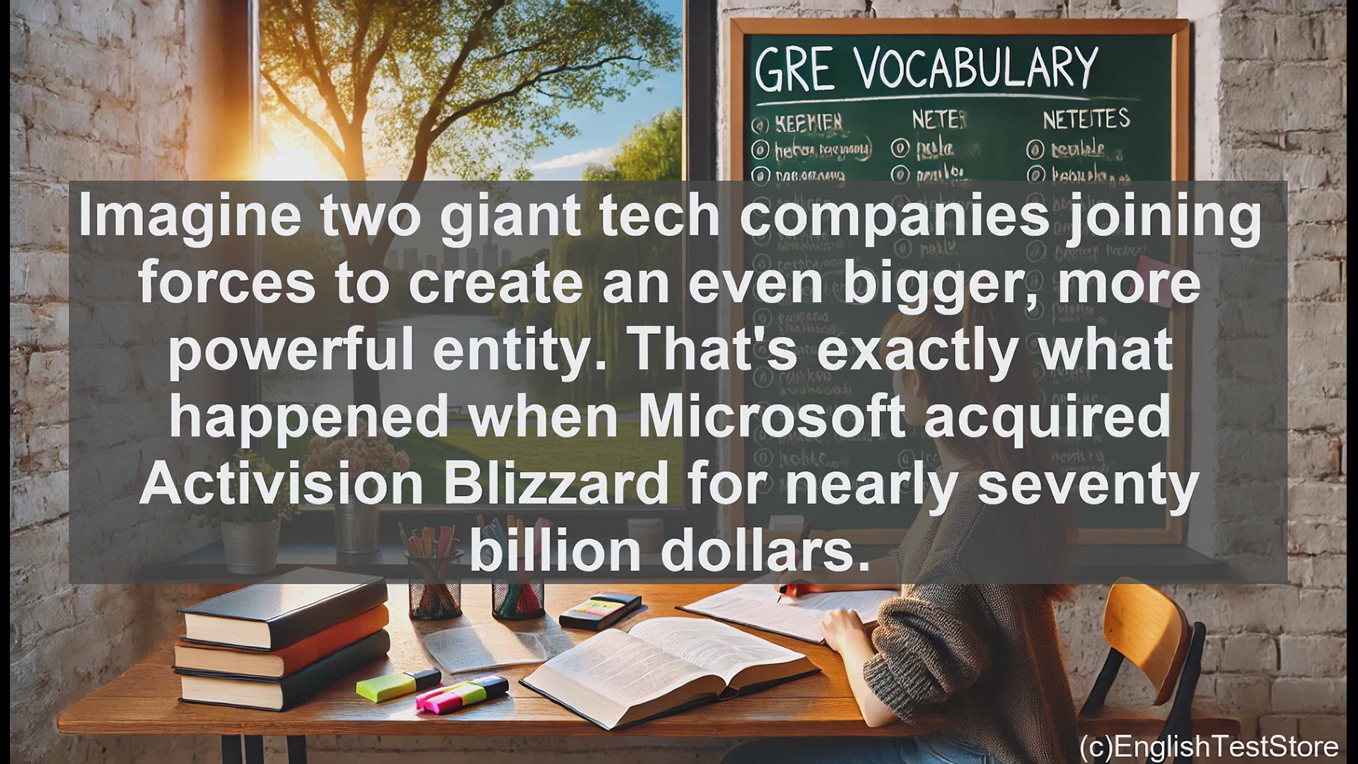 'Video thumbnail for GRE Vocabulary Lesson: The Billion-Dollar Merger - Microsoft Acquires Activision Blizzard'