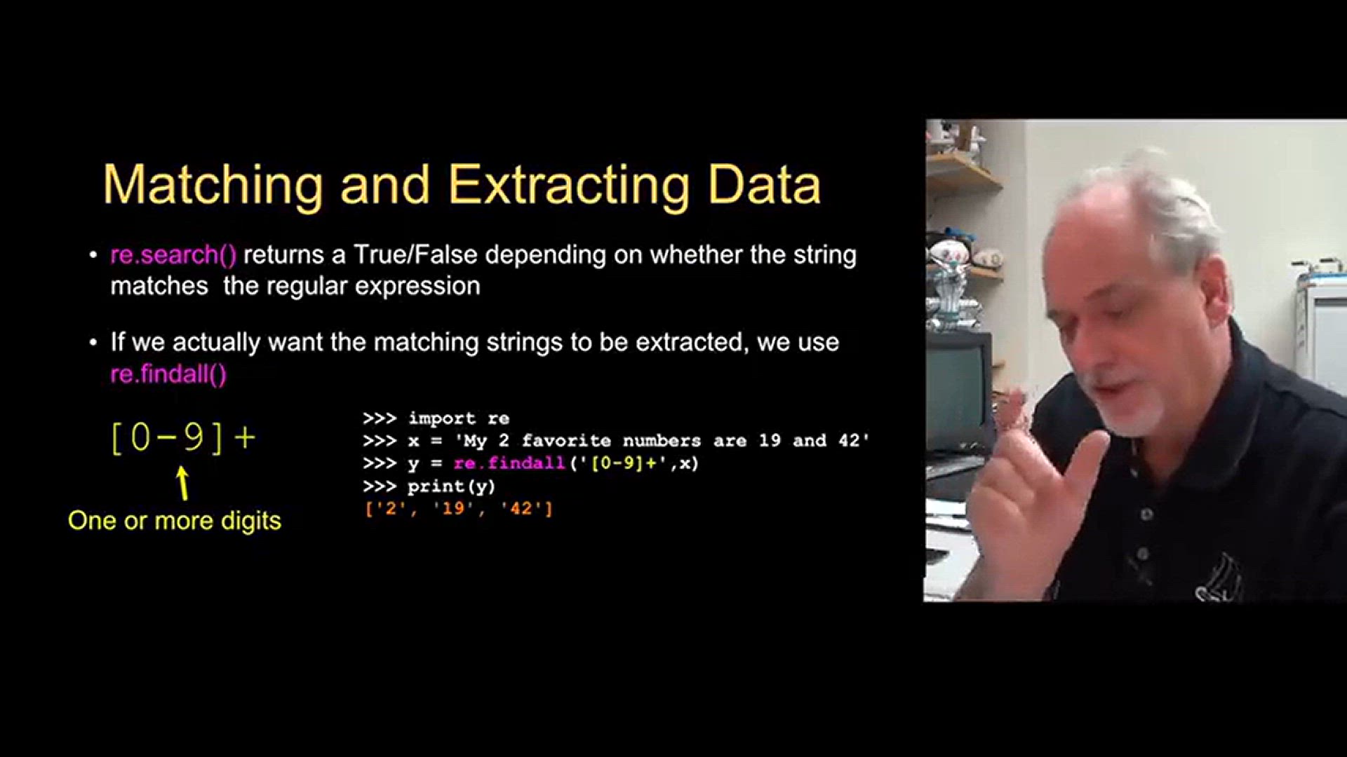 'Video thumbnail for Regular Expressions - From Matching to Extracting - Tutorial - (33) Python for Beginner Series'