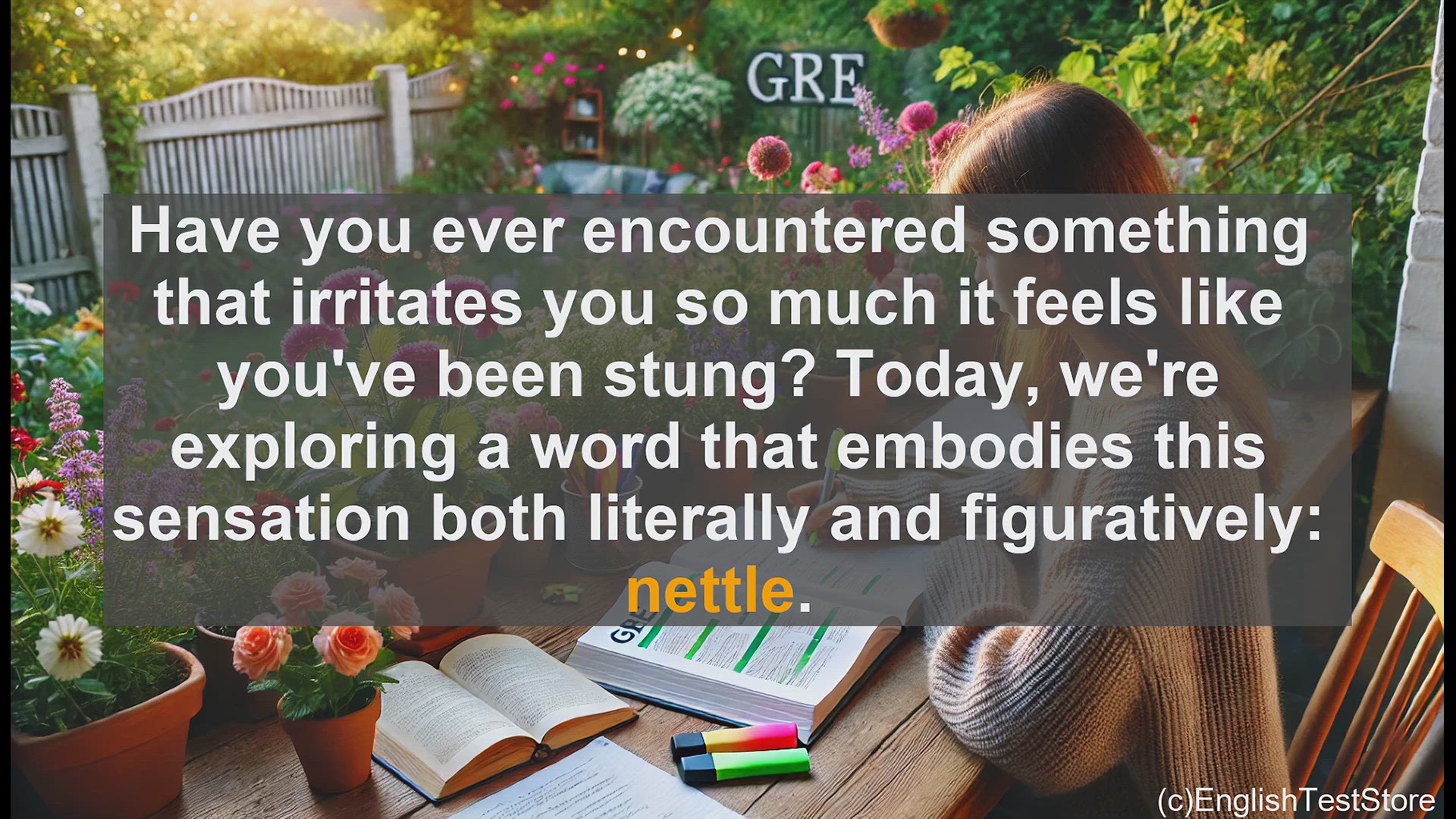 'Video thumbnail for GRE Vocabulary Lesson: Nettle - The Prickly Word for Irritation'