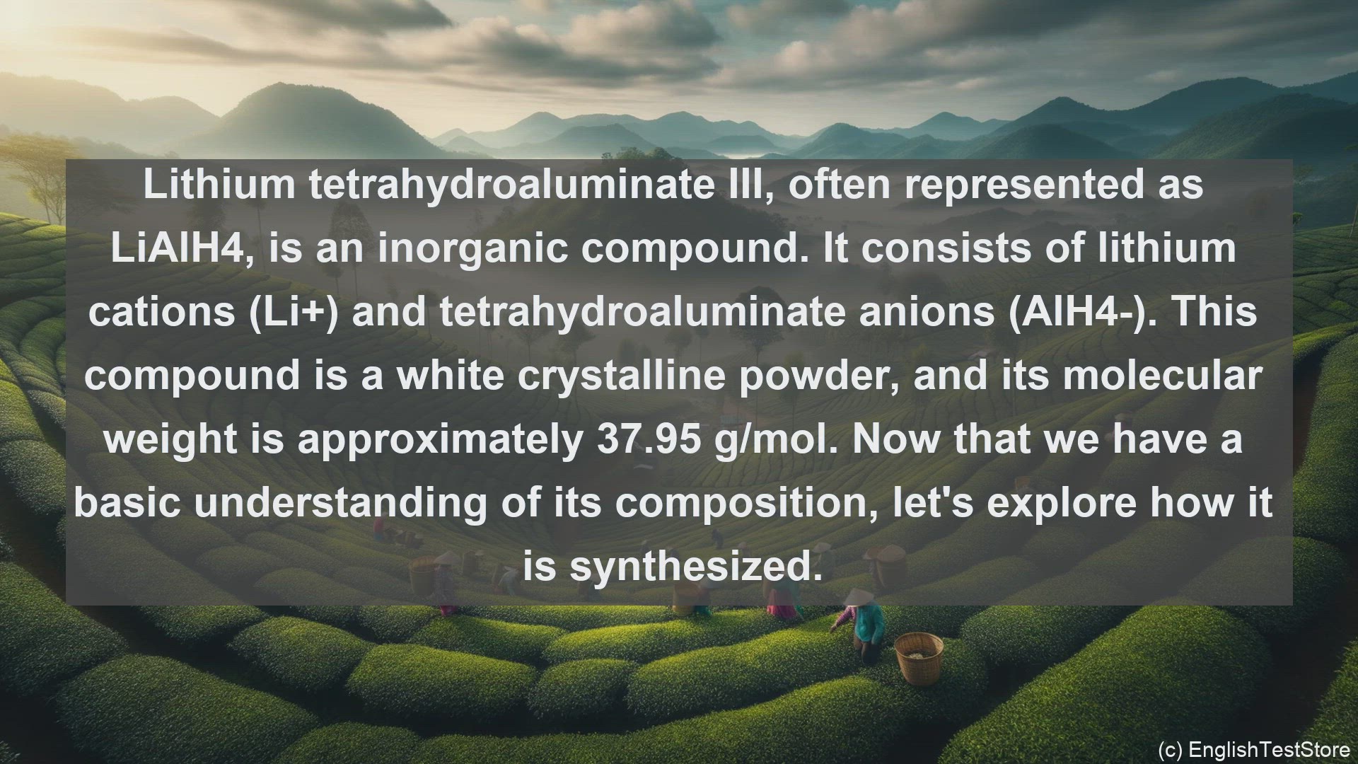 'Video thumbnail for Lithium tetrahydroaluminate iii in science  definition and examples'