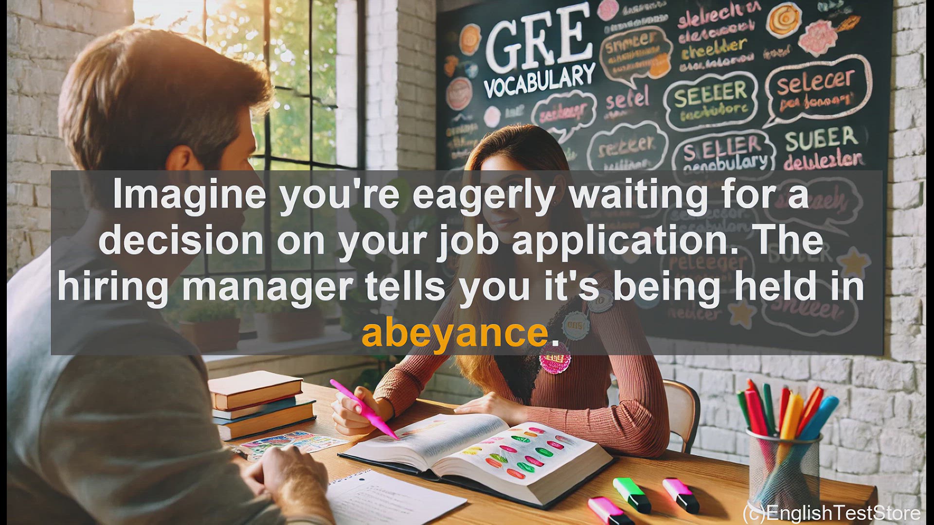 'Video thumbnail for GRE Vocabulary Lesson: Understanding the Meaning of Abeyance'