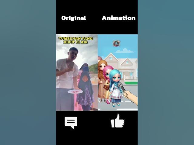 Video thumbnail for Original vs Animation | Tumbuhan hidup di Air ? #shorts #tebaktebakan #animation