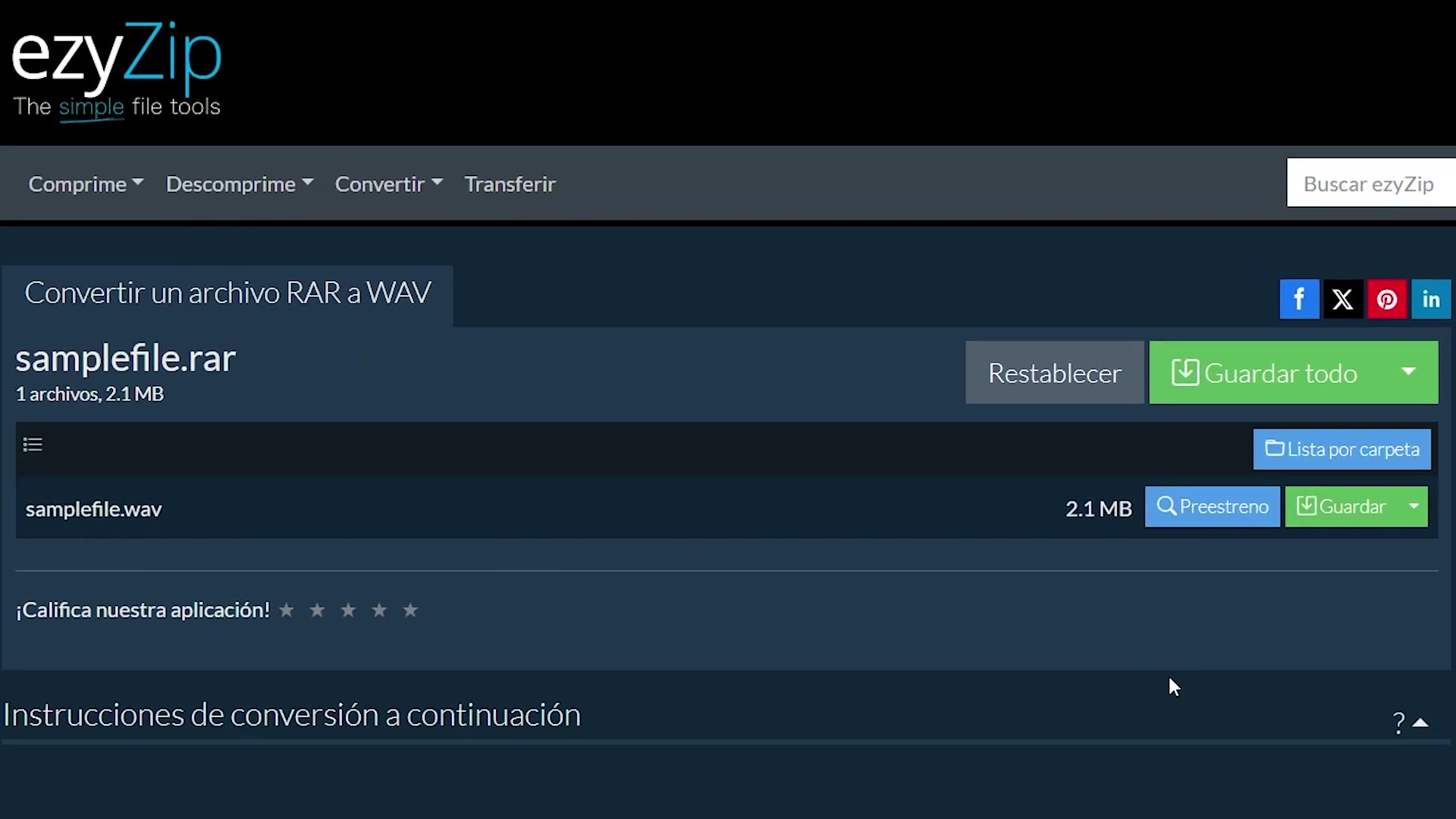 'Video thumbnail for 📦 Cómo Convertir RAR a WAV en Línea Gratis | Sin Instalación de Software'
