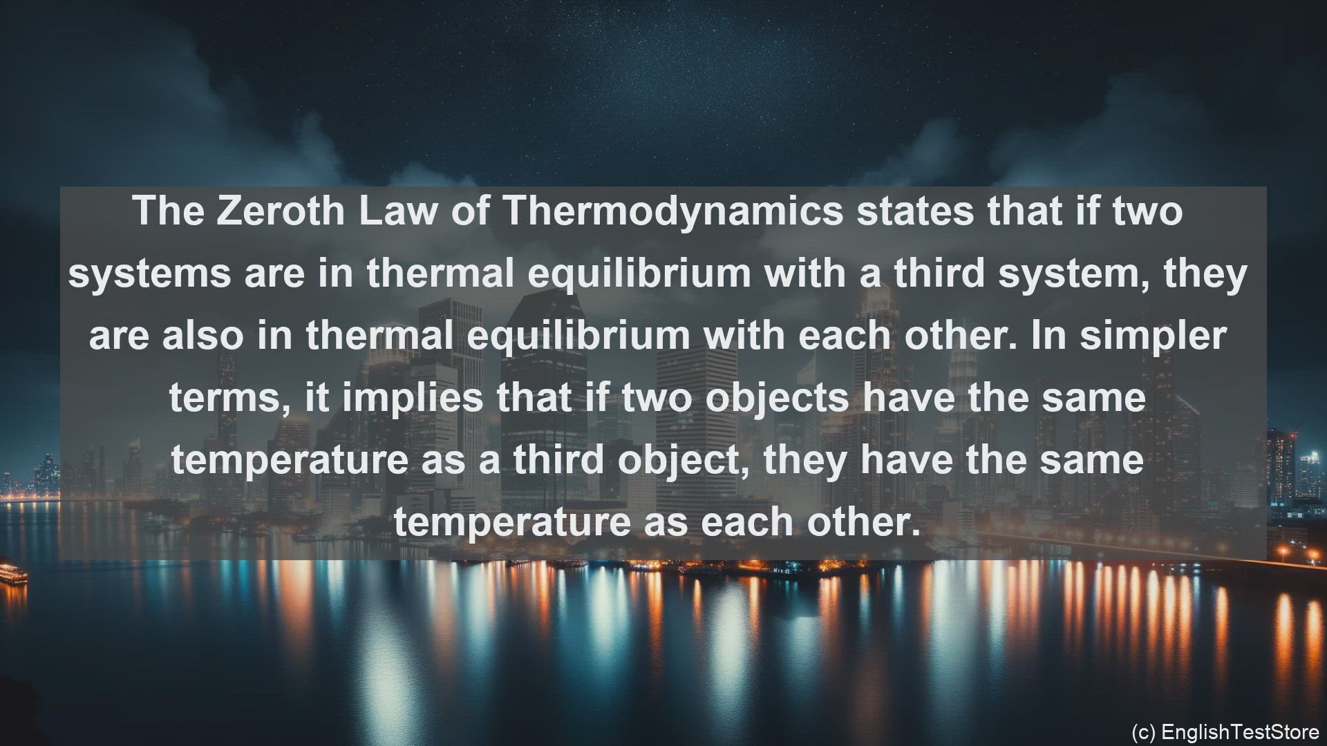 'Video thumbnail for Zeroth law of thermodynamics in science  definition and examples'