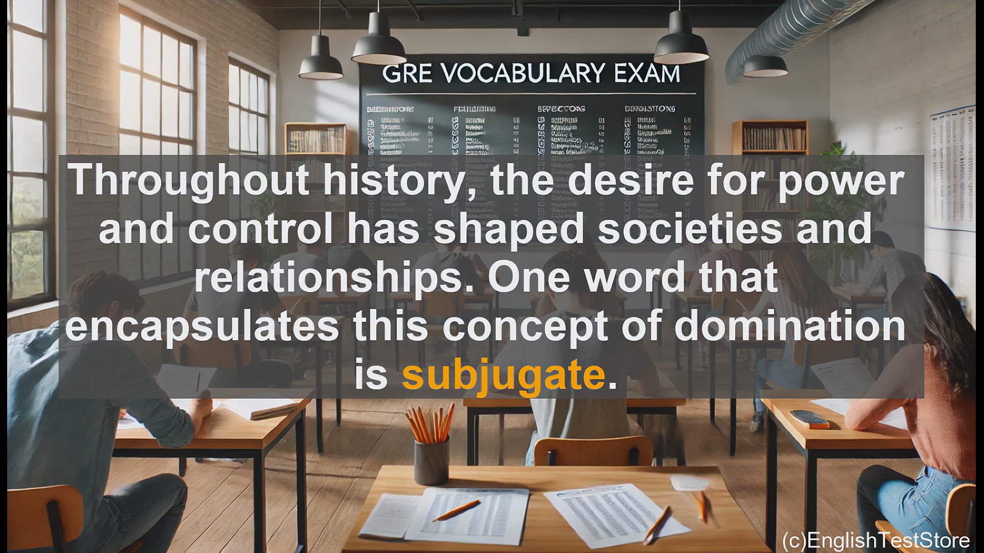 'Video thumbnail for GRE Vocabulary Lesson: The Power of Subjugation - Exploring the Concept of Domination'