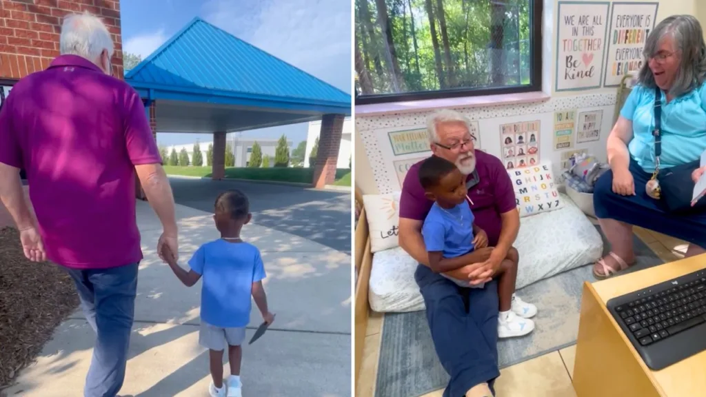 Video thumbnail for Proud Three Year Old Takes His Favorite Neighbors To Preschool Open Day To Show Them Around