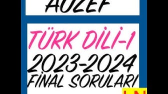 'Video thumbnail for Türk Dili -1 2023-2024 Final Soruları'