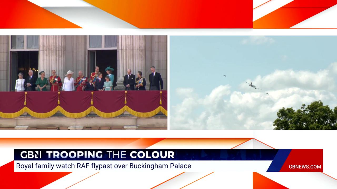 'Video thumbnail for WATCH: Royal Family steps out on Buckingham Palace balcony for RAF flypast'