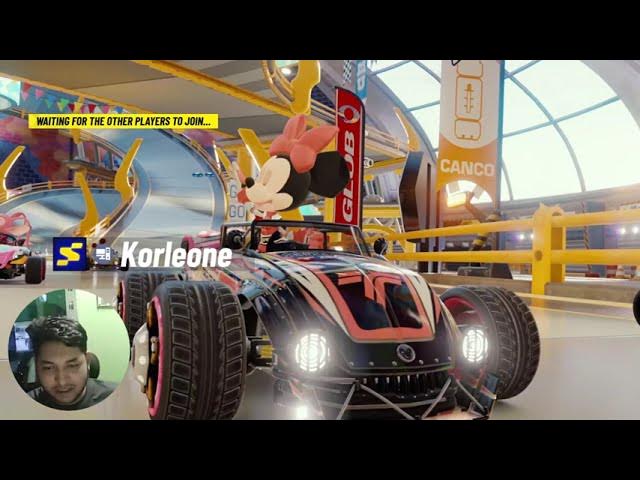 'Video thumbnail for Cartoon character driving a race car, vibrant colors, dynamic action scene, whimsical racing track'