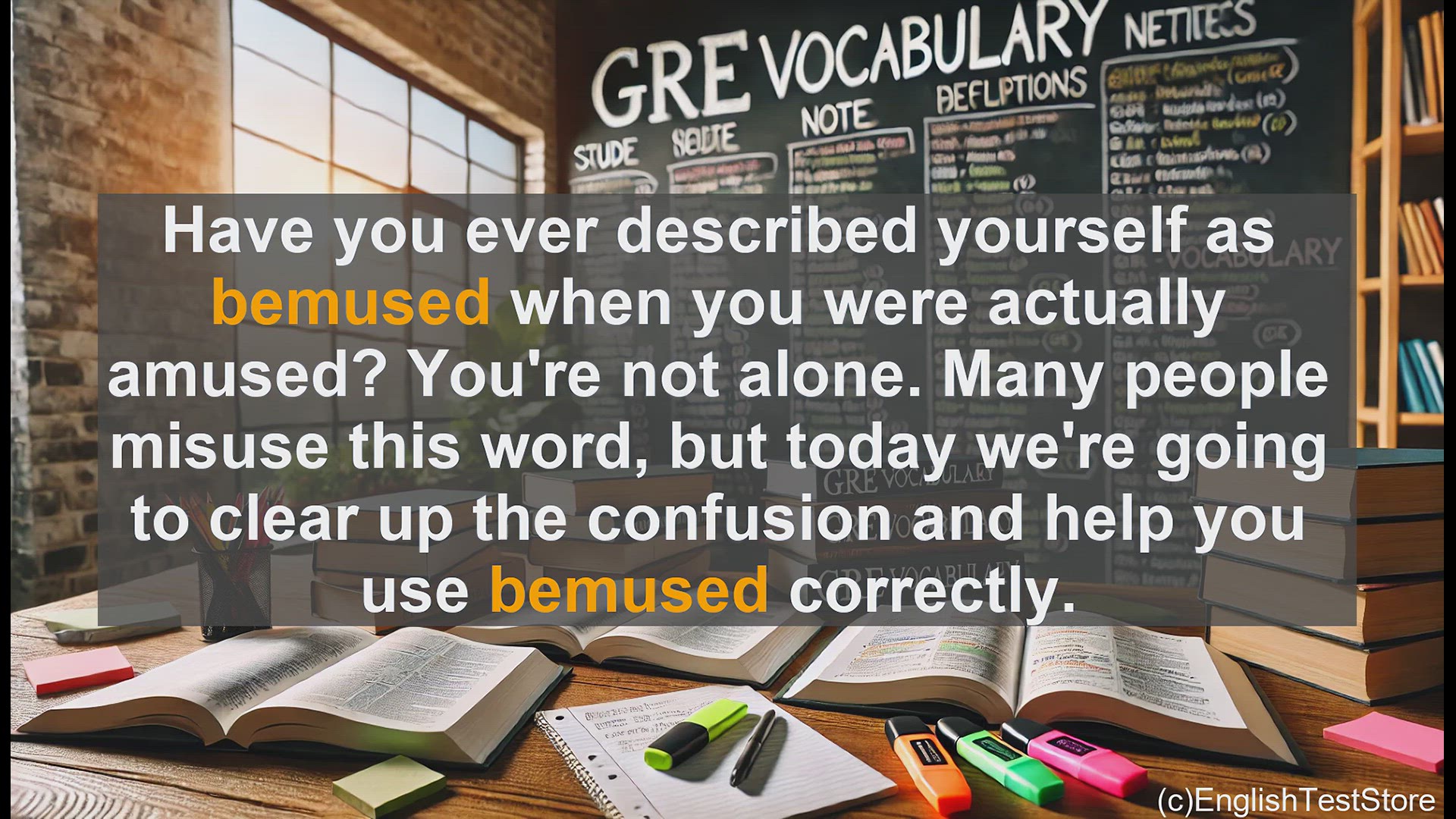 'Video thumbnail for GRE Vocabulary Lesson: Clearing Up the Confusion - Using 'Bemused' Correctly'