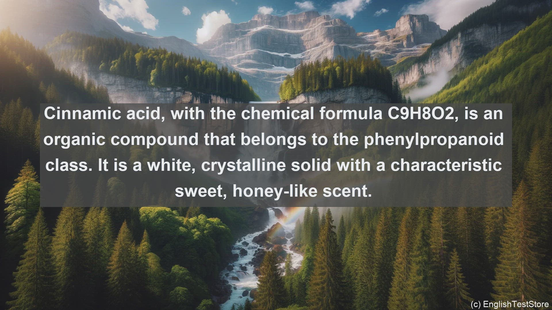 'Video thumbnail for Cinnamic acid in science  definition and examples'