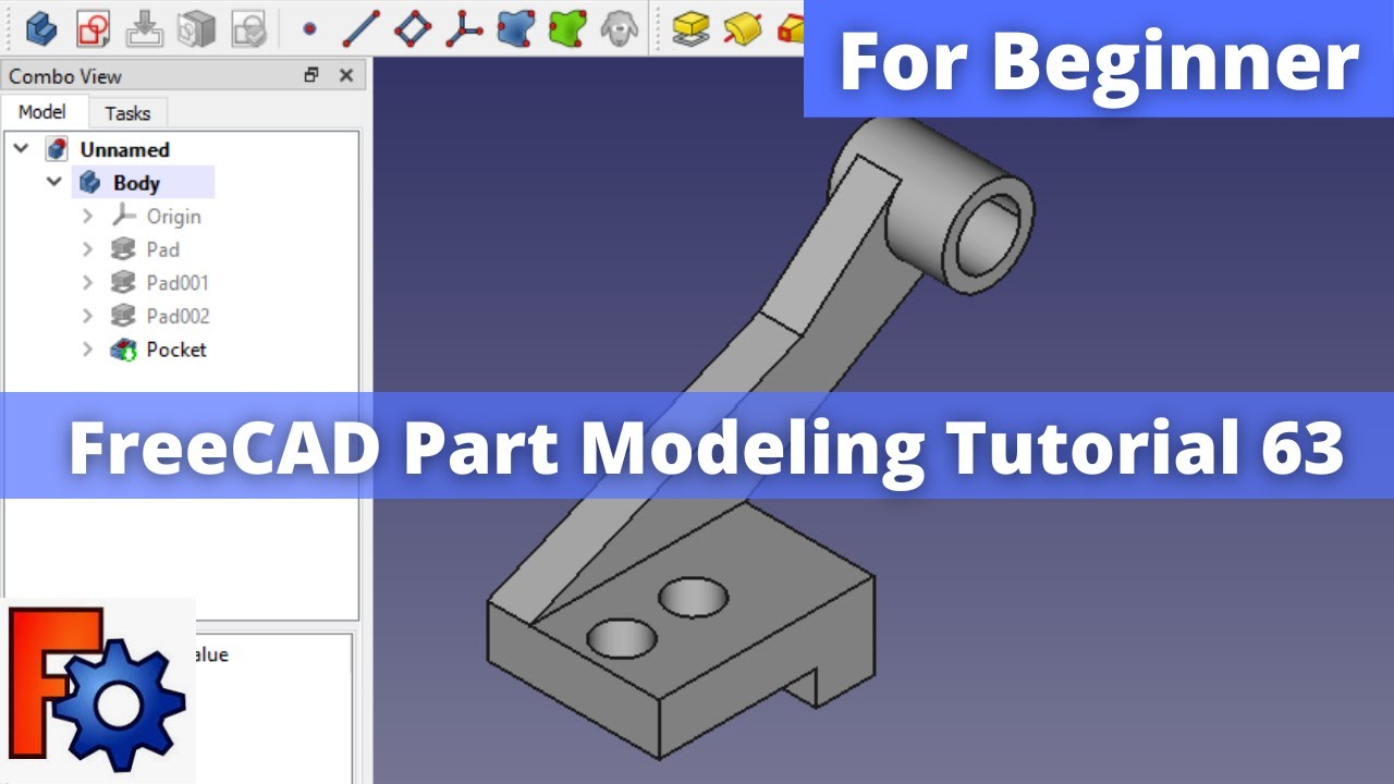 'Video thumbnail for FreeCAD Part Modeling Tutorial 63 | FreeCAD Tutorial | Mechnexus |'