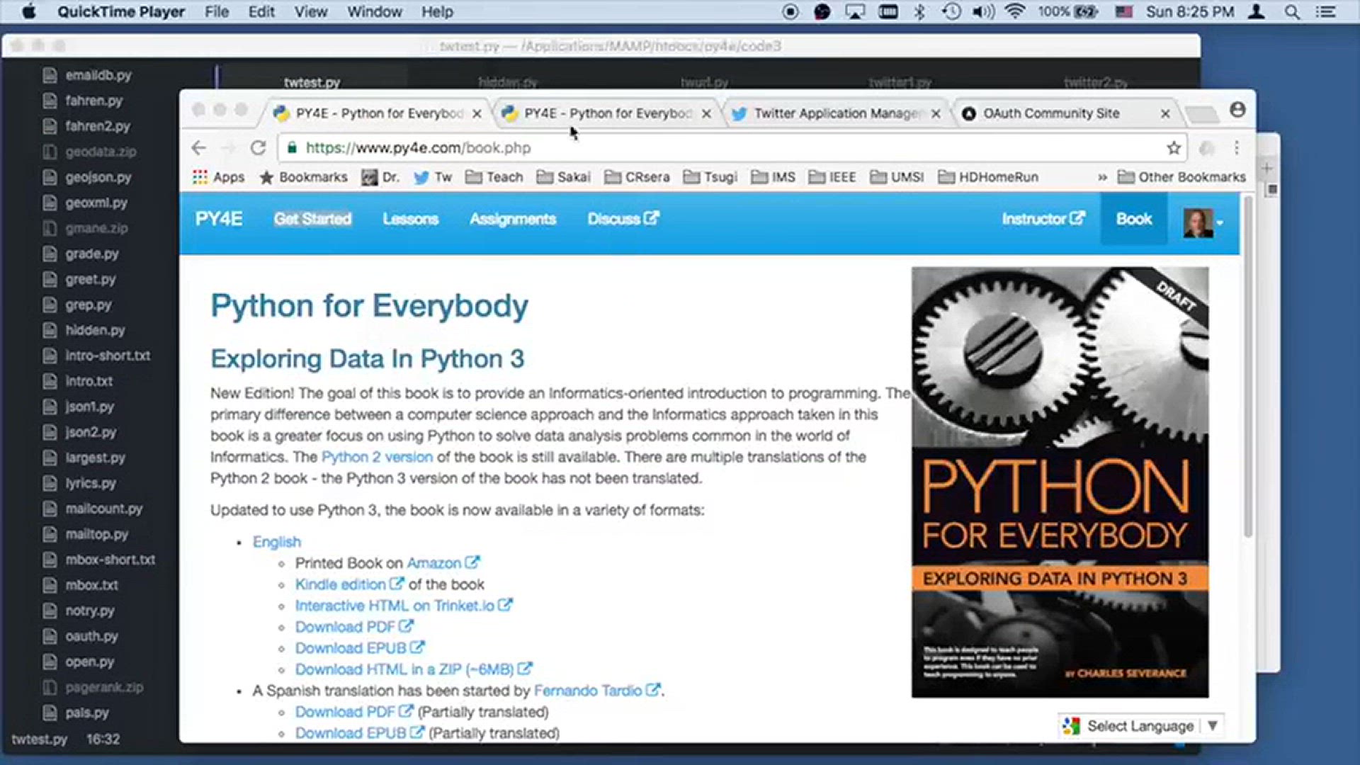 'Video thumbnail for Using Web Services - Code Example: twitter1.py, twitter2.py - Python Tutorial - (54) Python for Beginner Series'
