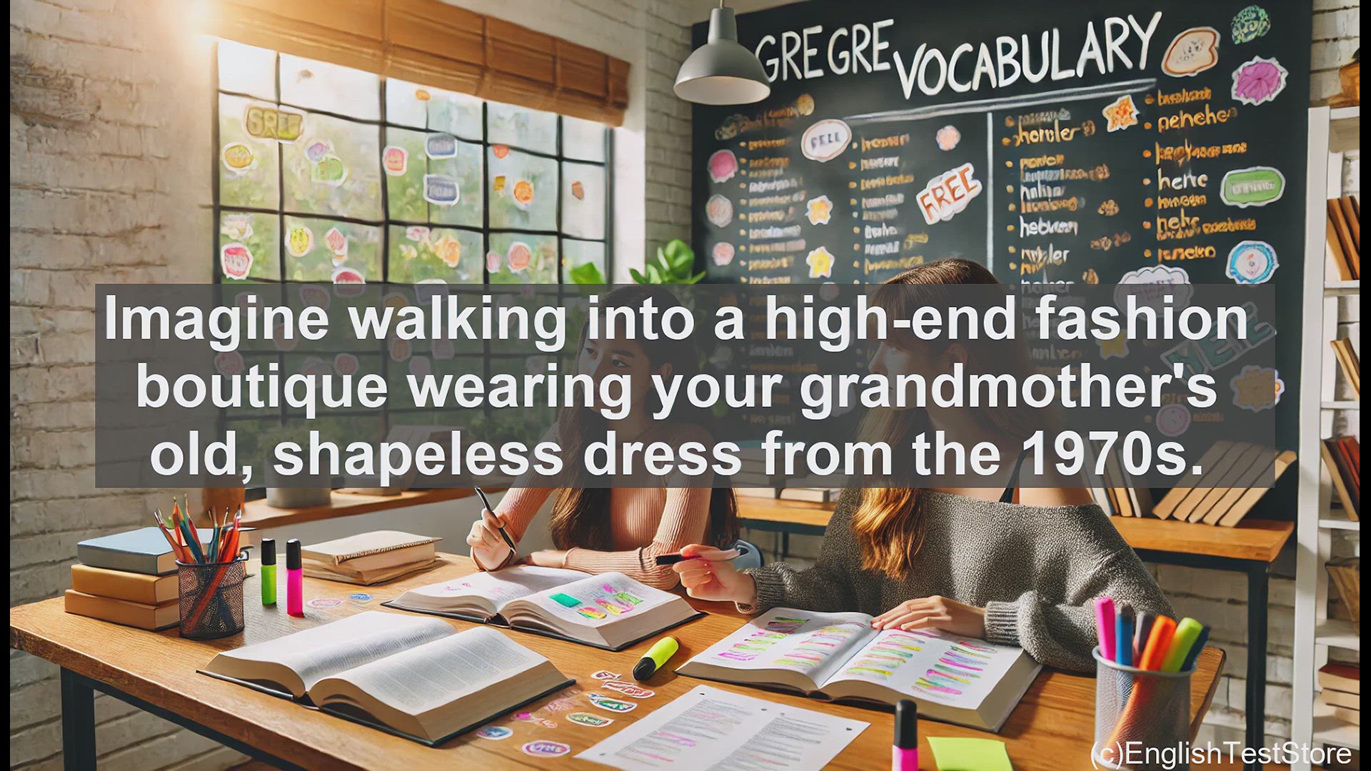 'Video thumbnail for GRE Vocabulary Lesson: Dowdy - Understanding the Adjective for Unfashionable Appearances'