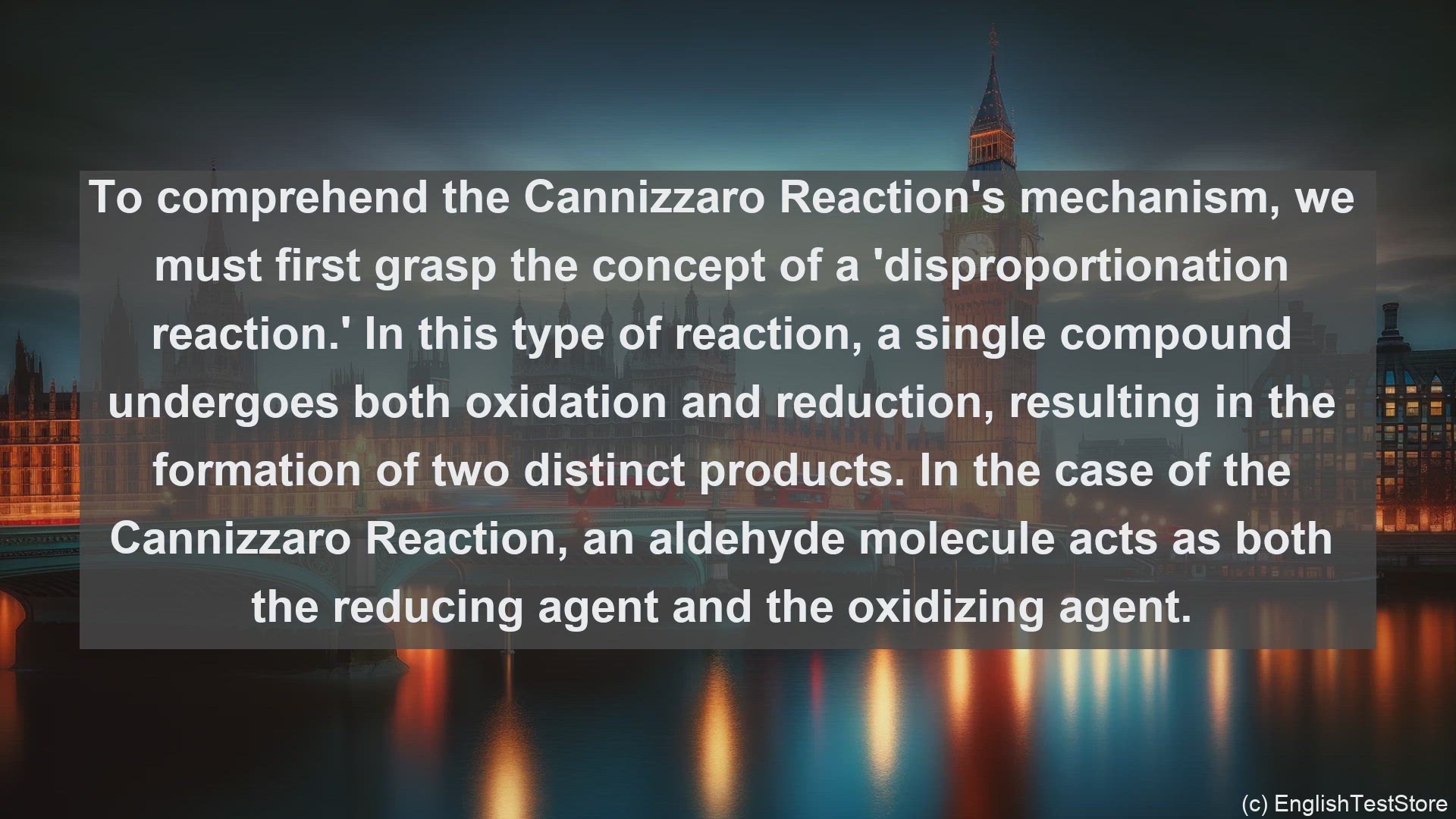 'Video thumbnail for Cannizzaro reaction in science  definition and examples'