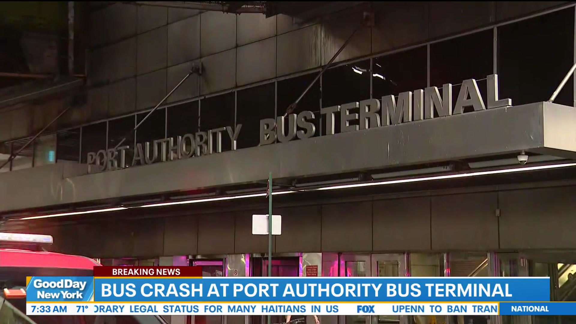 'Video thumbnail for Bus crash at Port Authority Bus Terminal'