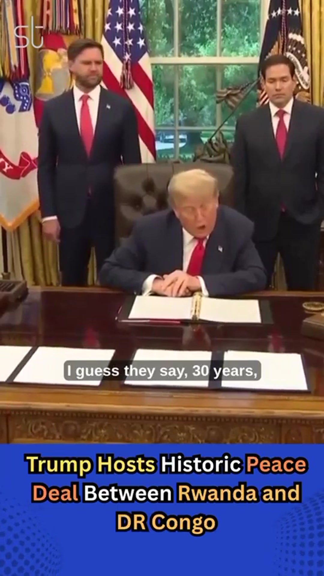 'Video thumbnail for Trump Hosts Historic Peace Deal Between Rwanda and DR Congo'
