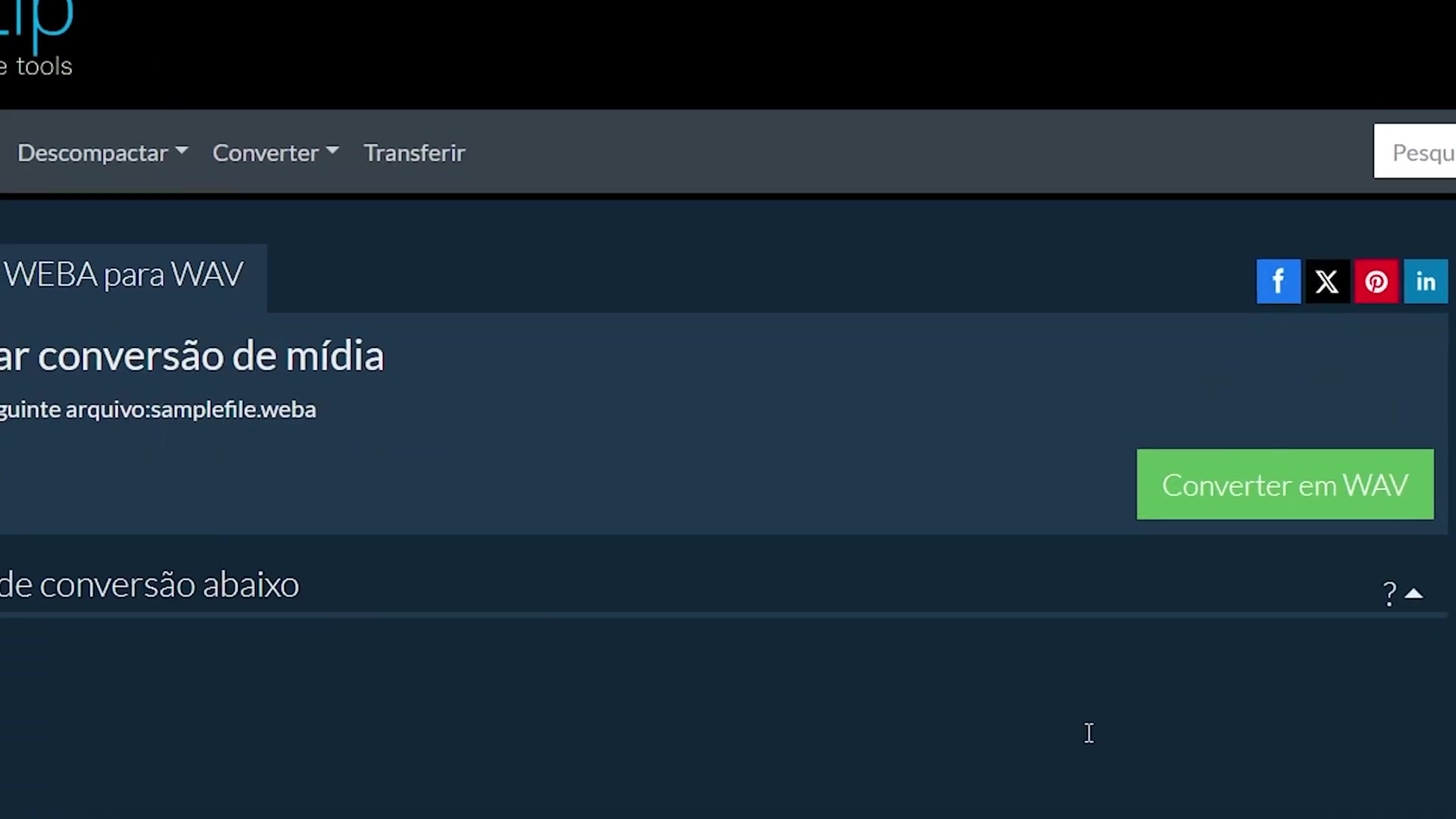 'Video thumbnail for 🎵 Como Converter WEBA para WAV Online Grátis | Nenhuma Instalação de Software Necessária'