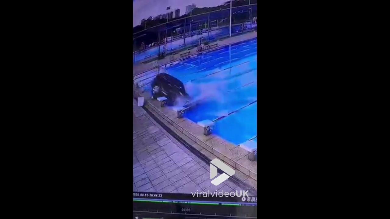 Video thumbnail for VV5008 Driver slams through wall and lands in pool in terrifying accident