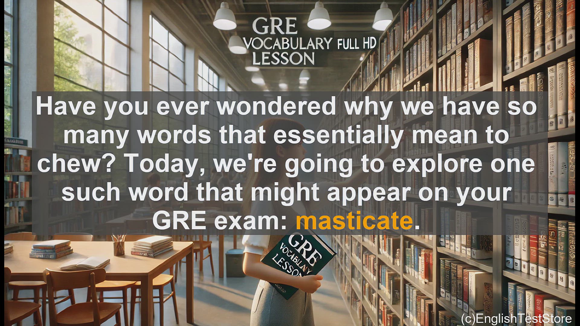 'Video thumbnail for GRE Vocabulary Lesson: The Art of Masticating - Exploring the Word 'Masticate''