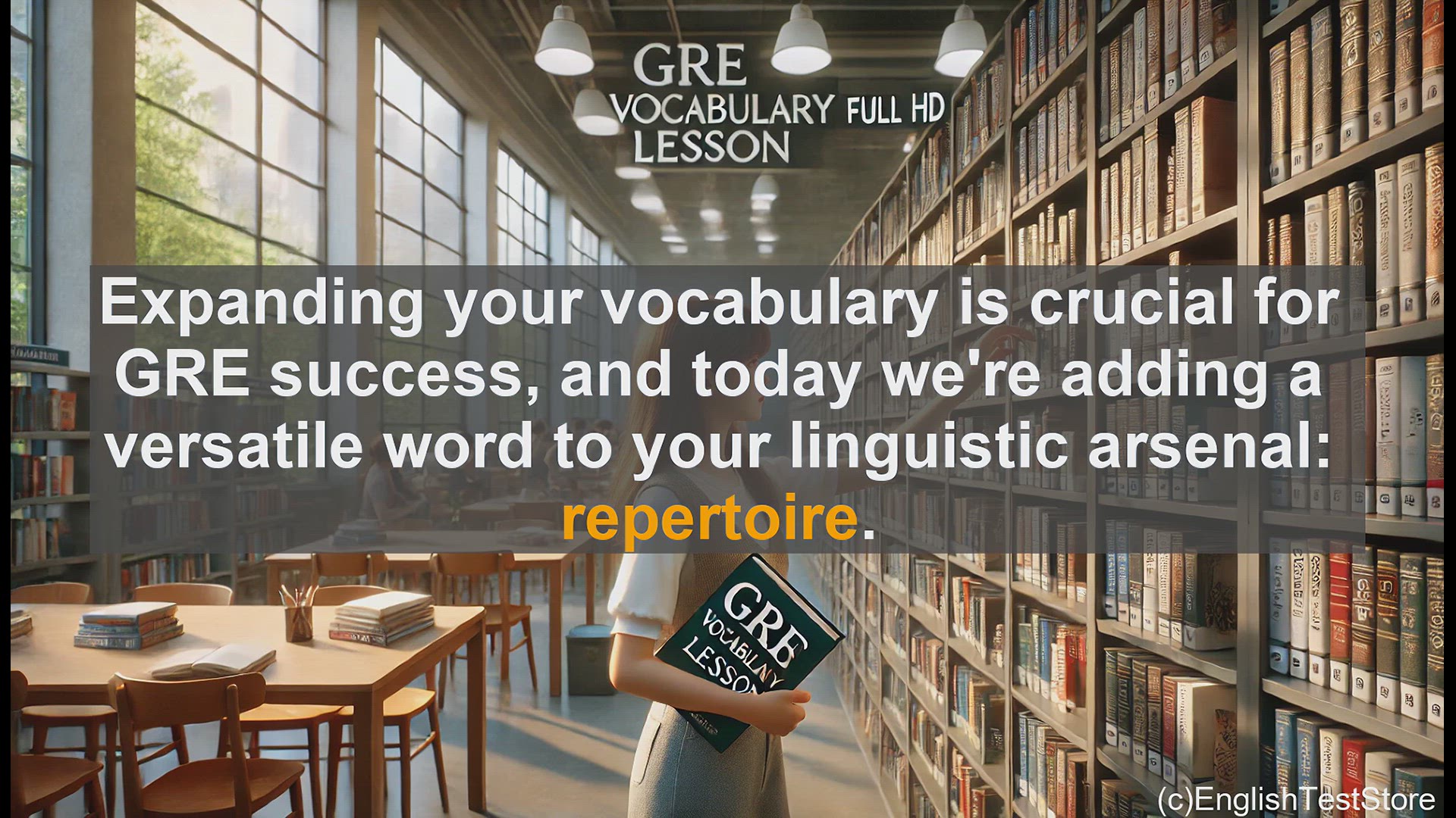 'Video thumbnail for GRE Vocabulary Lesson: Expanding Your Vocabulary - Mastering the Word 'Repertoire' for GRE Success'