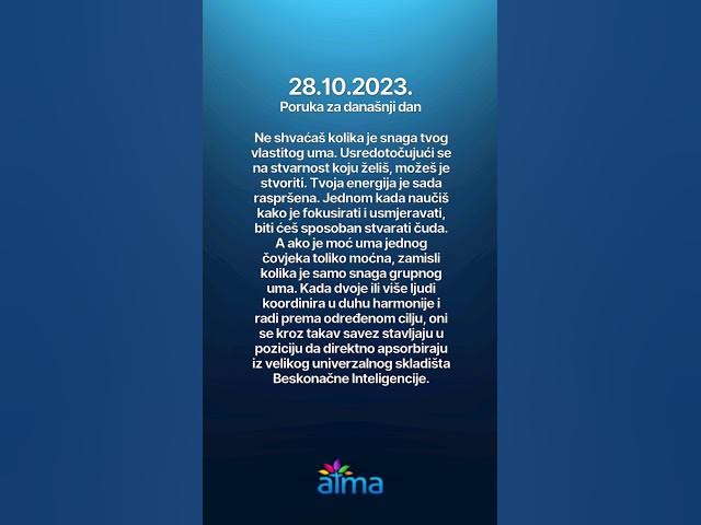 Video thumbnail for ATMA Poruka za današnji dan 28.10.2023. #inspiracija #porukadana #mudrost  #motivacija
