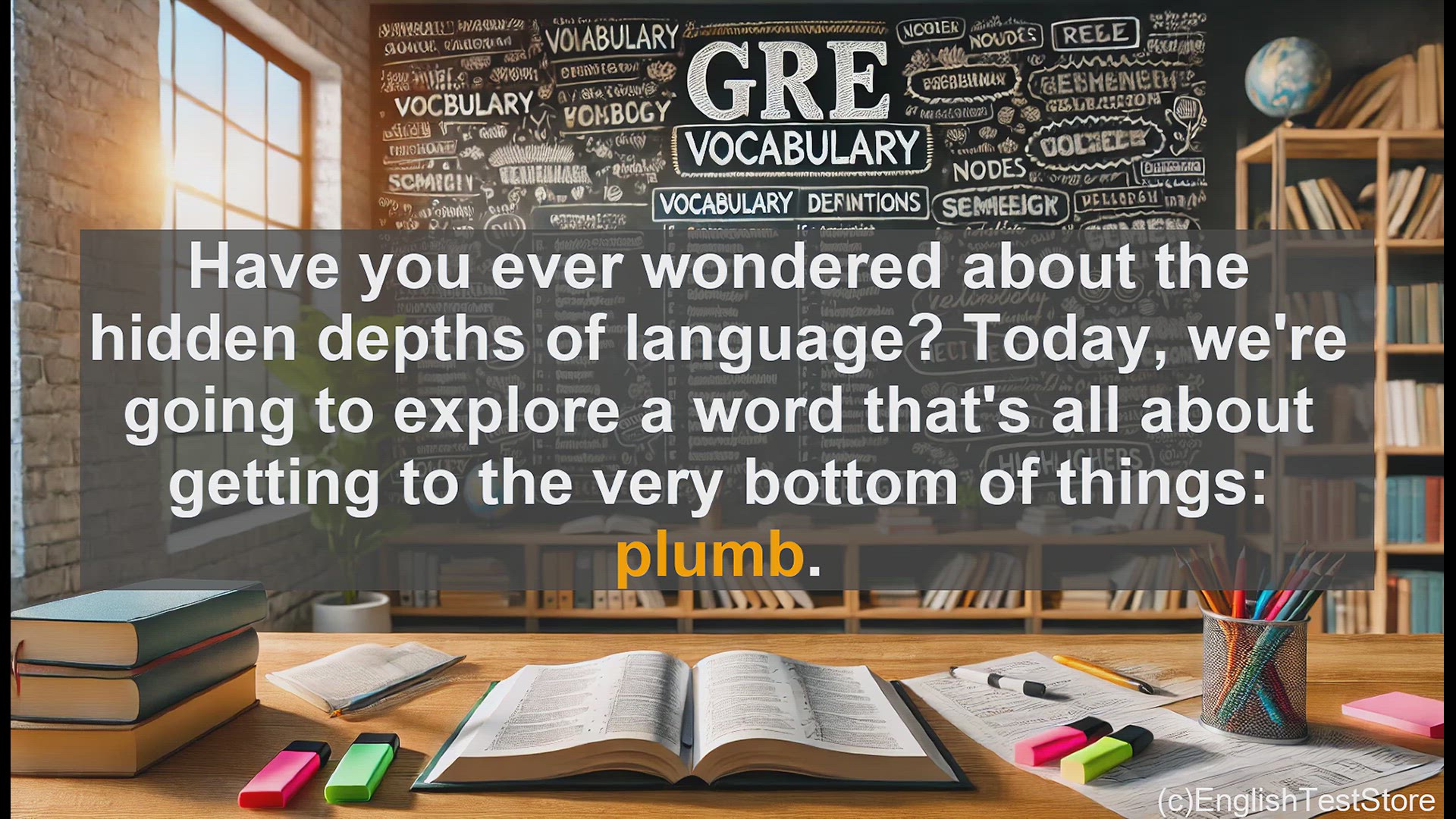 'Video thumbnail for GRE Vocabulary Lesson: Exploring the Depths of Language - The Versatile Word 'Plumb''