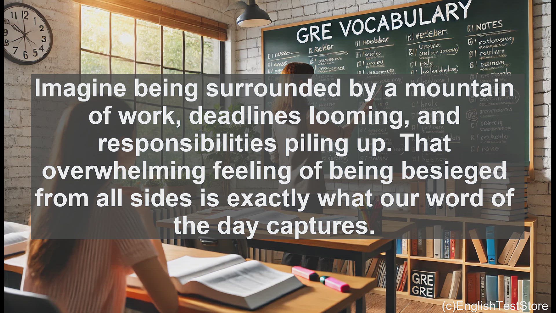 'Video thumbnail for GRE Vocabulary Lesson: Beleaguered - Overcoming Overwhelming Challenges'
