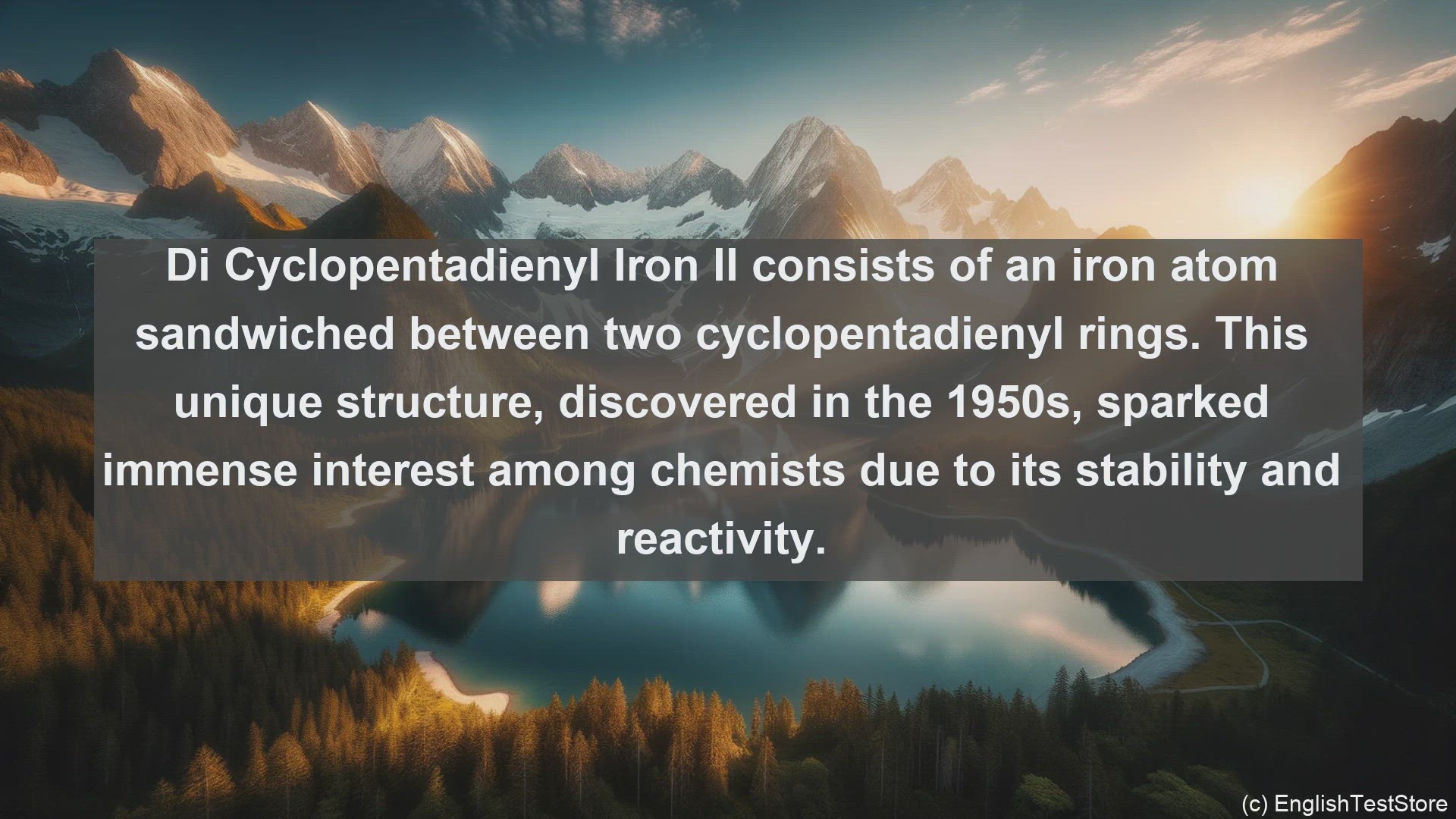 'Video thumbnail for Di cyclopentadienyl iron ii in science  definition and examples'