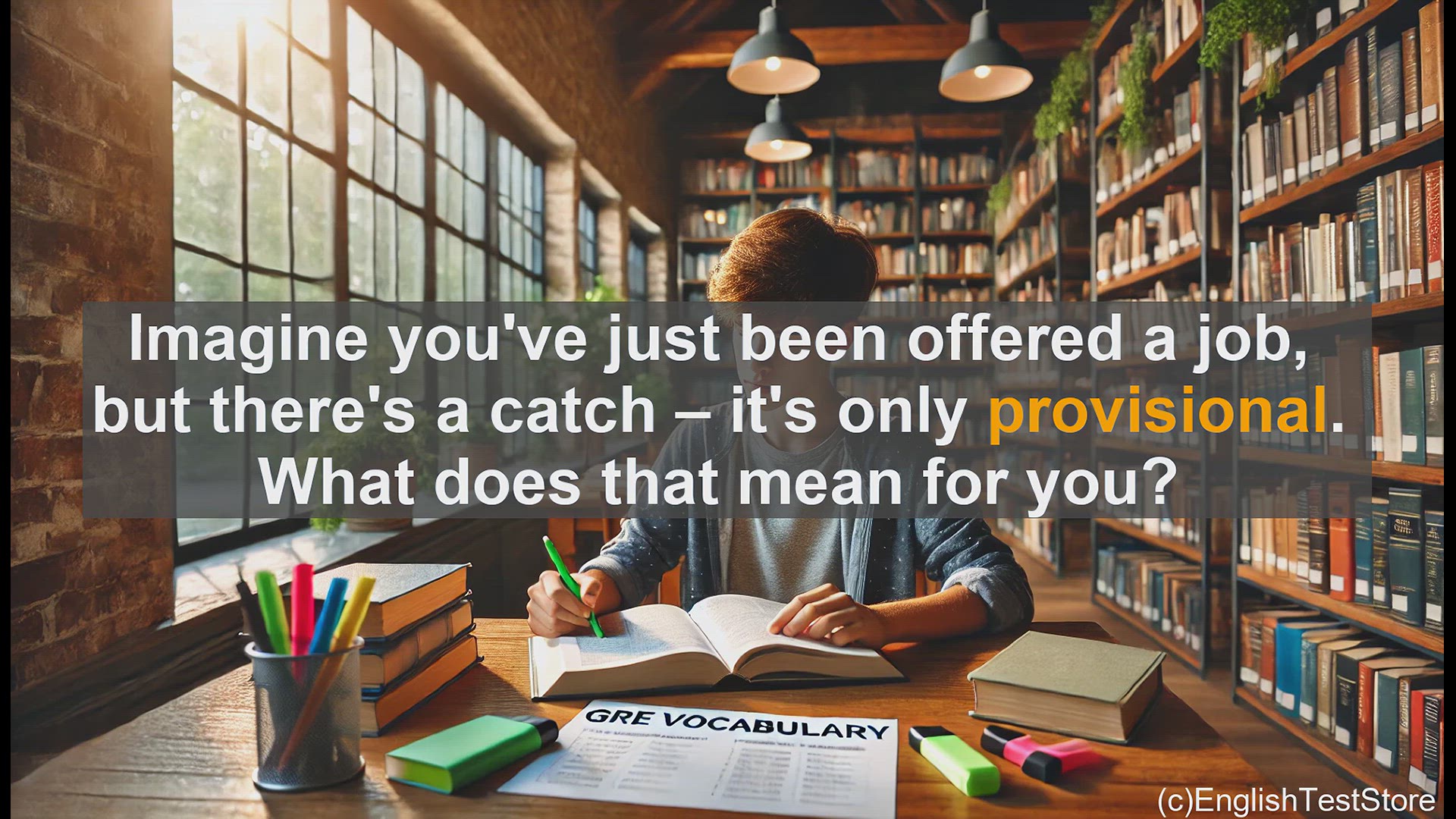 'Video thumbnail for GRE Vocabulary Lesson: Exploring the Meaning of 'Provisional''